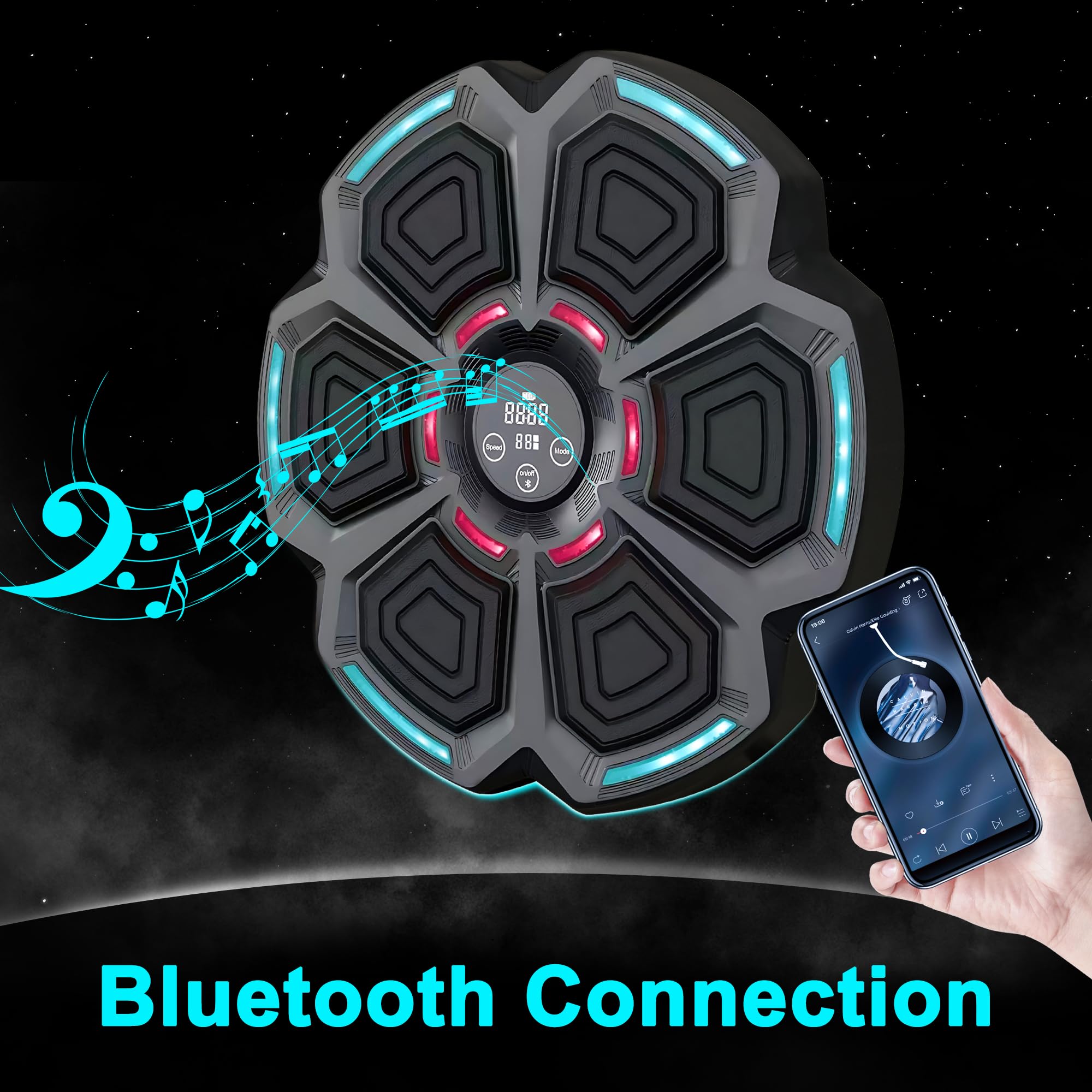 FICTOR Smart Bluetooth Interactive Wall-Mounted Boxing Trainer - Music Boxing Machine for Home Gym, Fitness, Kids & Adults - Perfect for Stress Relief, Cardio Workouts & Family Fun
