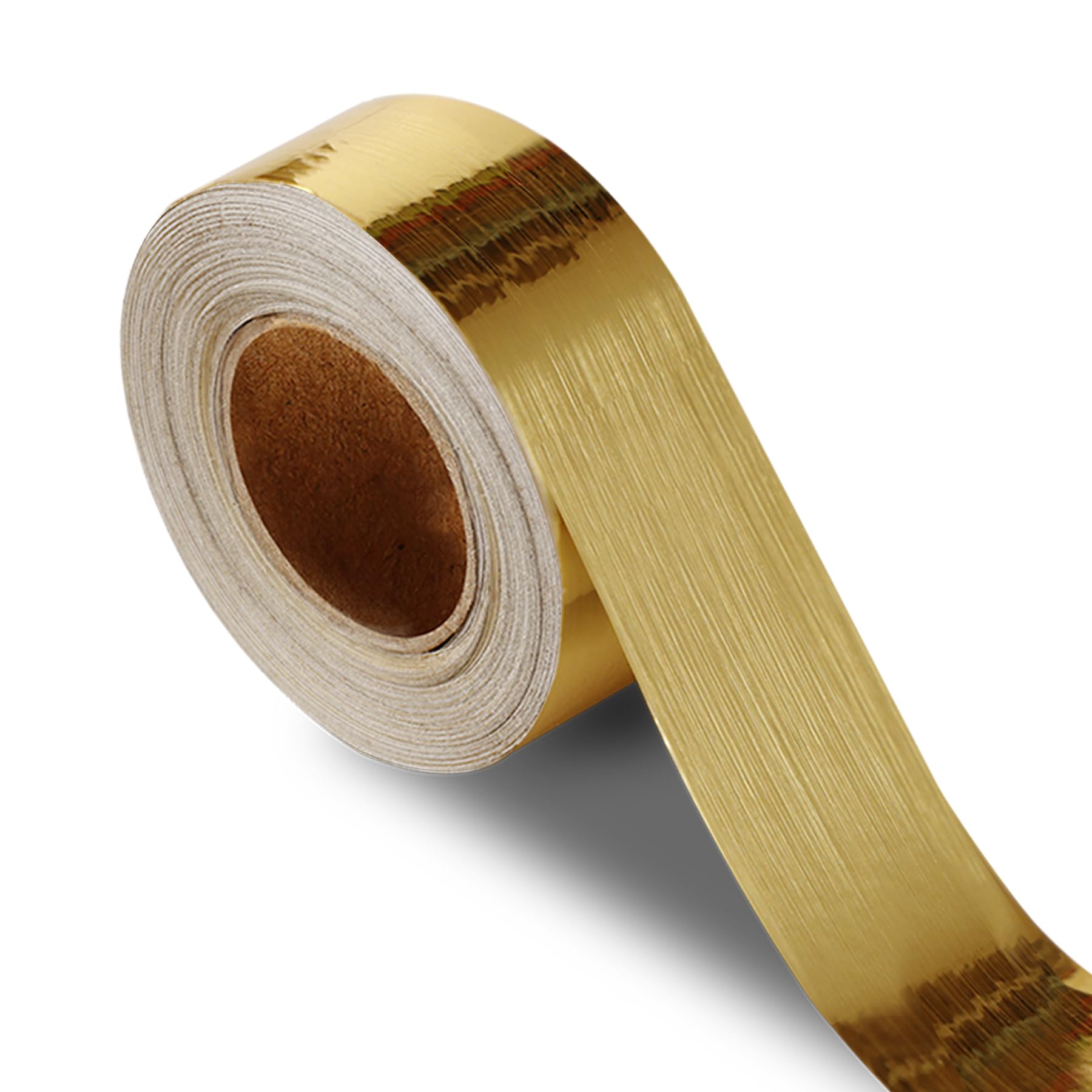 Brushed Gold Peel and Stick Wallpaper Border - PVC Self-Adhesive Removable Contact Paper - Waterproof Mirror Frame Sticker for Bathroom, Kitchen & DIY Home Decor (394''L x 1.97''W) - Perfect for Accent Walls, Cabinet Edging, and Furniture Upgrades