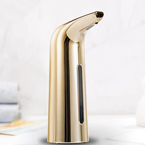 Automatic Touchless Soap Dispenser 400ML - Infrared Sensor Hands-Free Liquid Soap & Sanitizer Pump for Bathroom, Kitchen, and Office (Gold)
