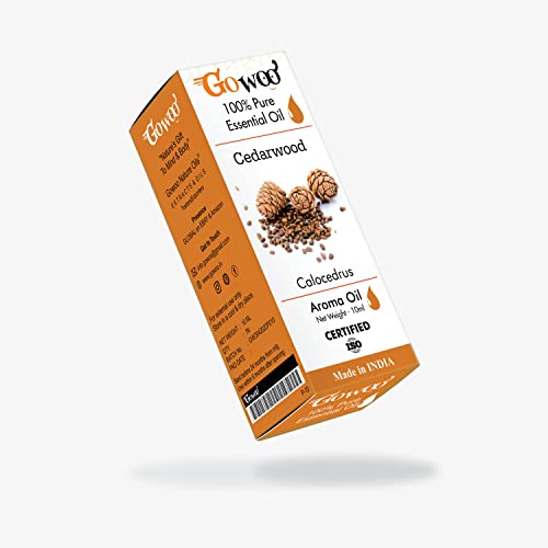 GO WOO 100% Pure Cedarwood Essential Oil for Hair Growth & Scalp Health - Natural Hair Care for Thicker, Stronger Hair - Aromatherapy & DIY Beauty Uses
