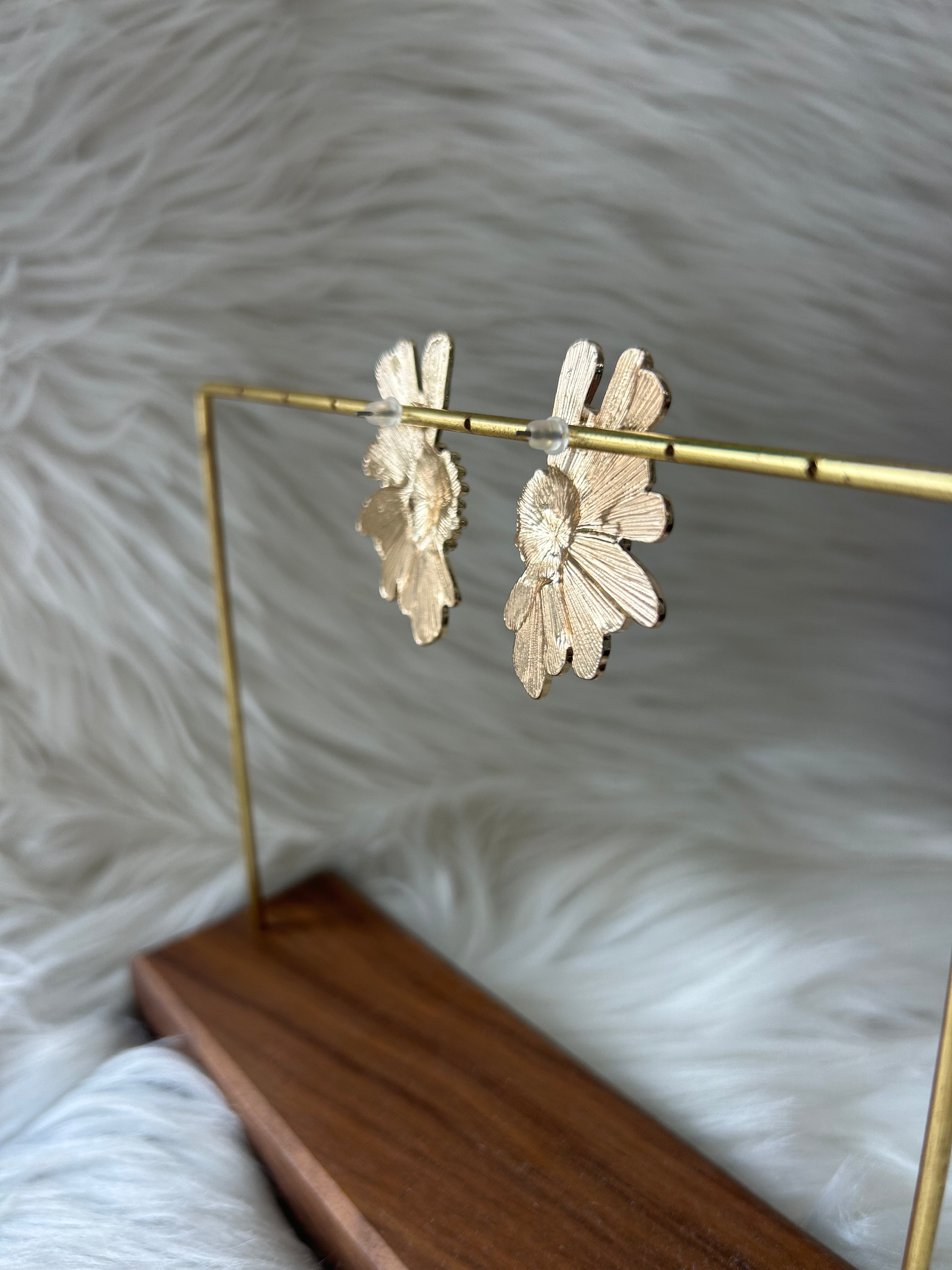 Lauren Kenzie Fiona Flower Earrings for Women - Elegant Floral Dangle Earrings for Party, Wedding & Everyday Wear