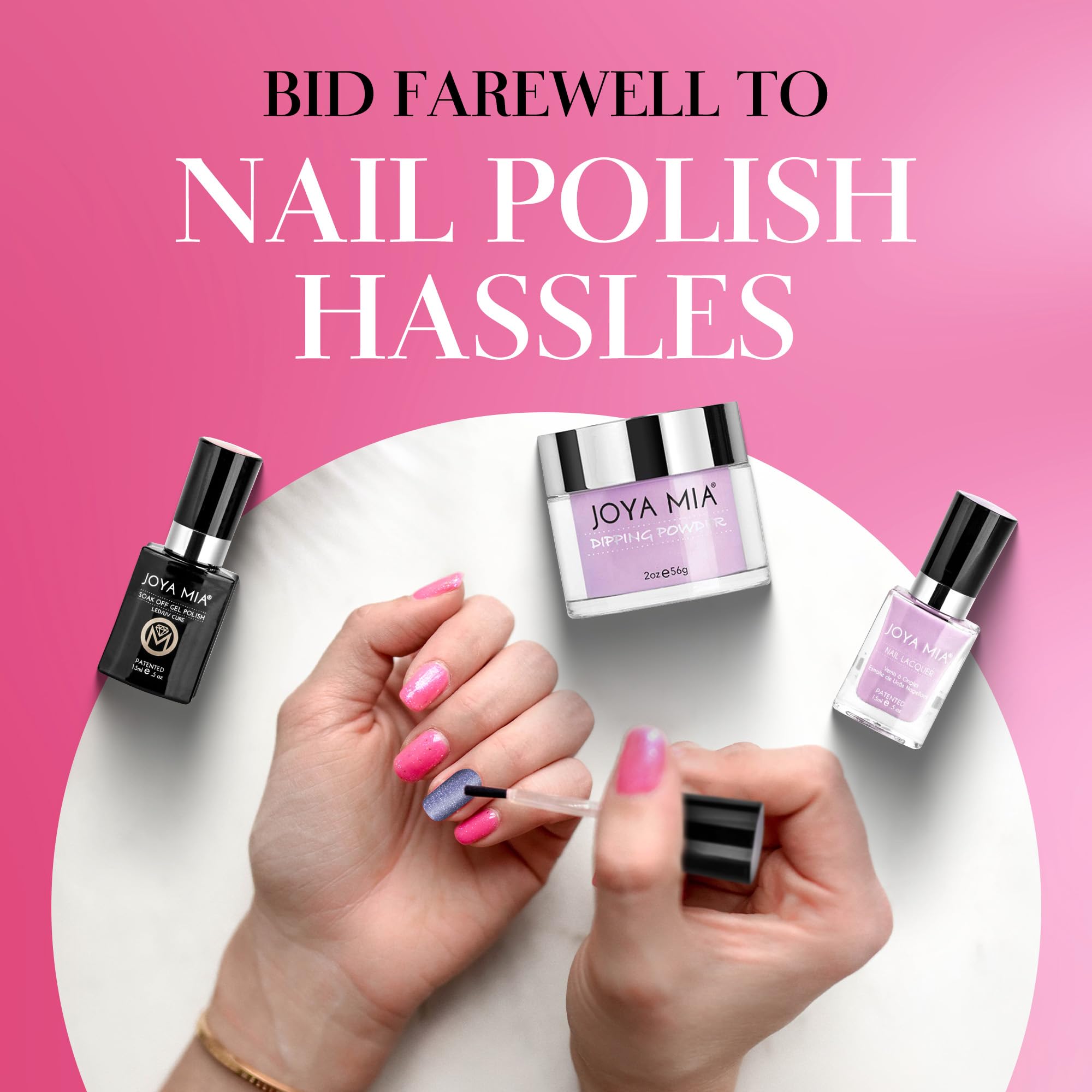 JOYA MIA 3-in-1 Nail Kit with Dip Powder & Gel Polish - Salon & Home Use