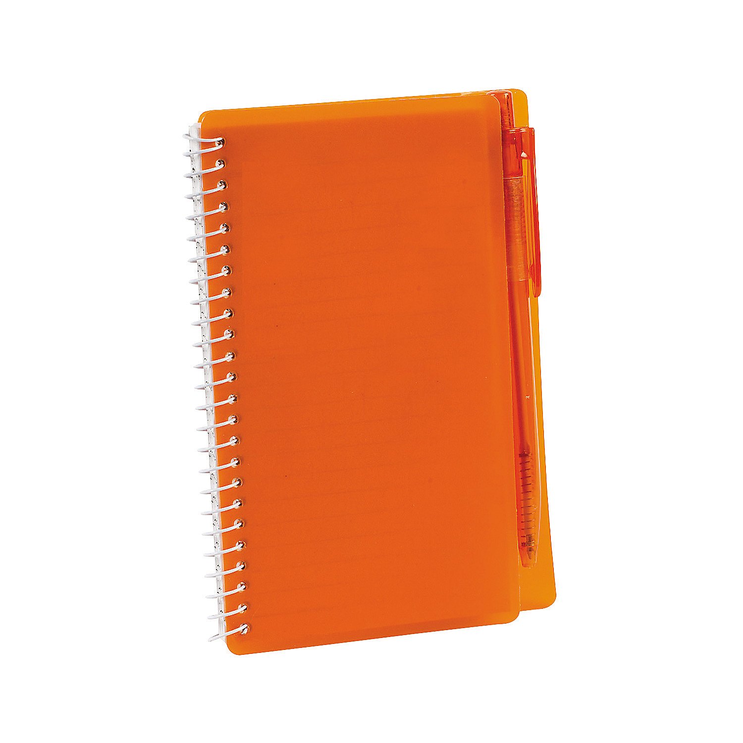 Fun Express Orange Spiral Notebook & Pen Set - 12-Pack College Ruled Notepads with Pens for School, Office & Journaling - Bulk Stationery Supplies for Students & Professionals
