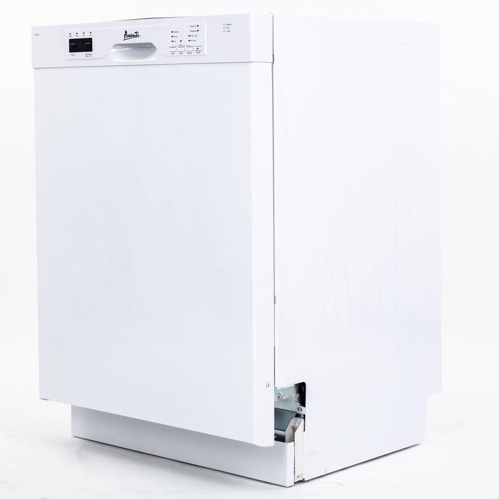 Avanti DWF24V0W 24 Inch Built-In Dishwasher - Energy Efficient, Quiet Operation for Small Kitchens & Apartments - Perfect for Compact Spaces and Daily Dishwashing Needs