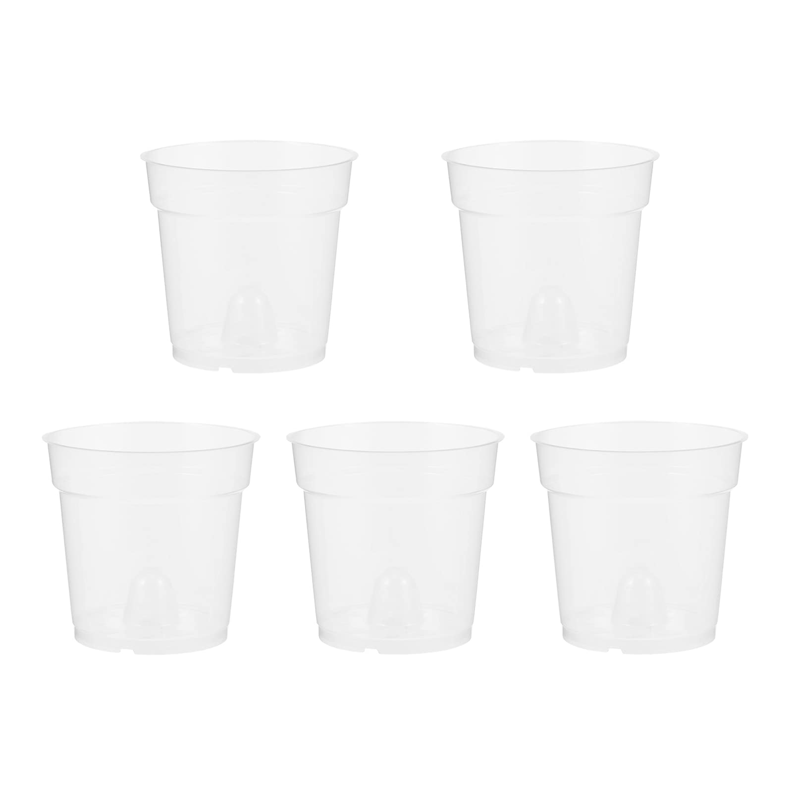 5-Pack Clear Plastic Orchid Pots with Holes - Indoor/Outdoor Planters for Orchids, Flowers & Gardening - Perfect for Home Decor, Starting Pots & Garden Use