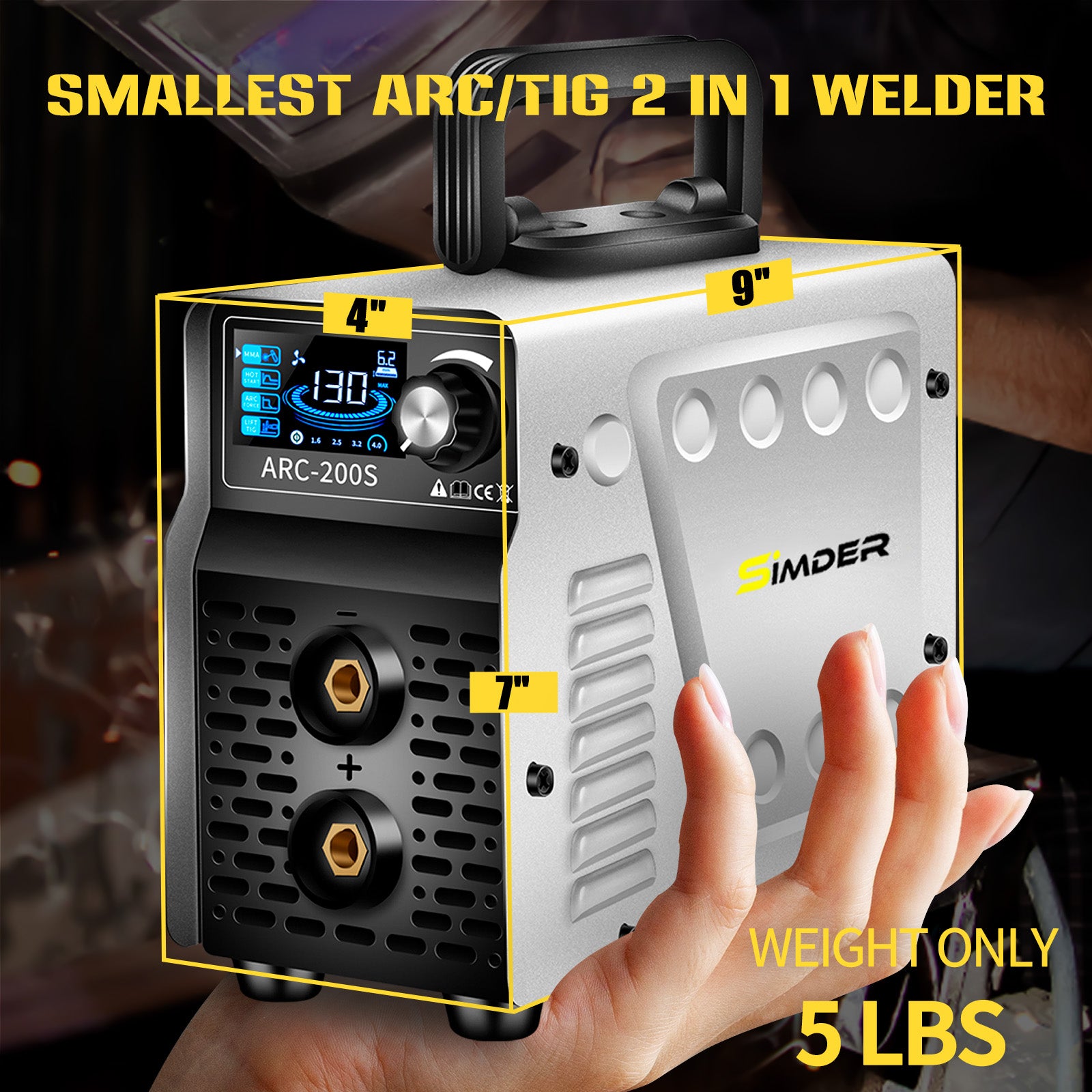 SSimder ARC 200S Stick Welder - 200 Amp Lift TIG/Stick 2-in-1 Welding Machine for Home DIY, Metal Fabrication & Auto Repair | Portable & Lightweight