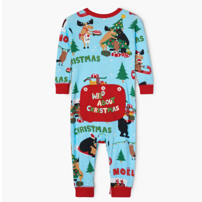 Hatley Wild About Christmas Baby Union Suit - Cozy Holiday Pajamas for Infants & Toddlers - Perfect for Christmas Morning & Family Photos