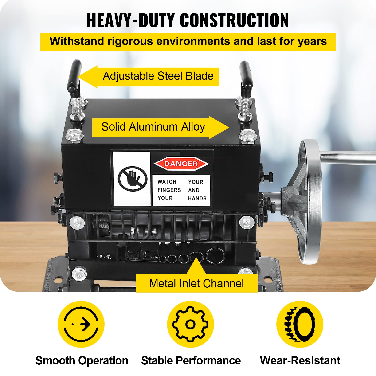 Happybuy 7-Channel Manual Wire Stripping Machine for 1.5-20mm Cables - Industrial Hand Cranked Wire Stripper Tool for Recycling Copper Wires - Perfect for Electricians, DIY Projects & Scrap Metal Recycling