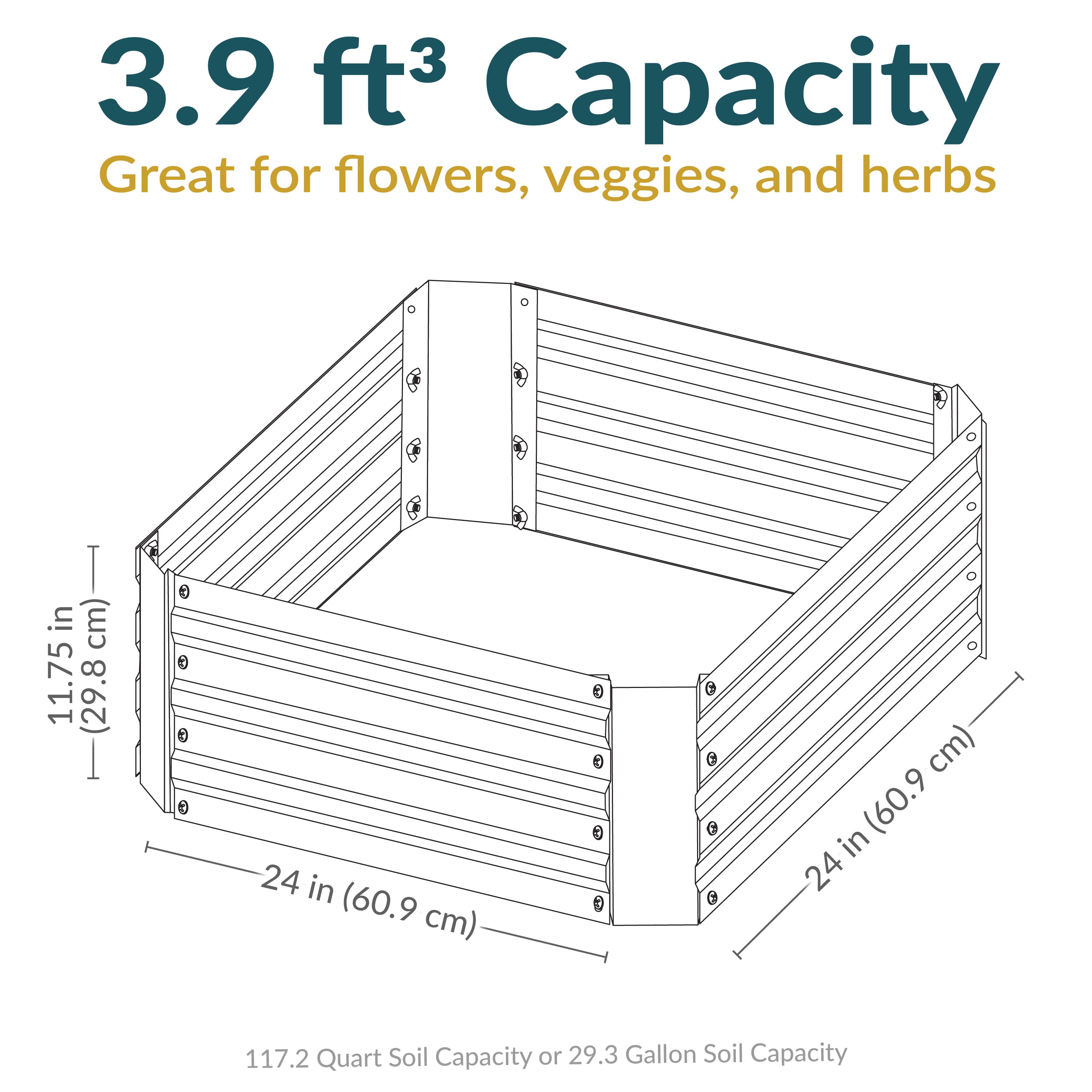 Galvanized Steel Raised Garden Bed 24