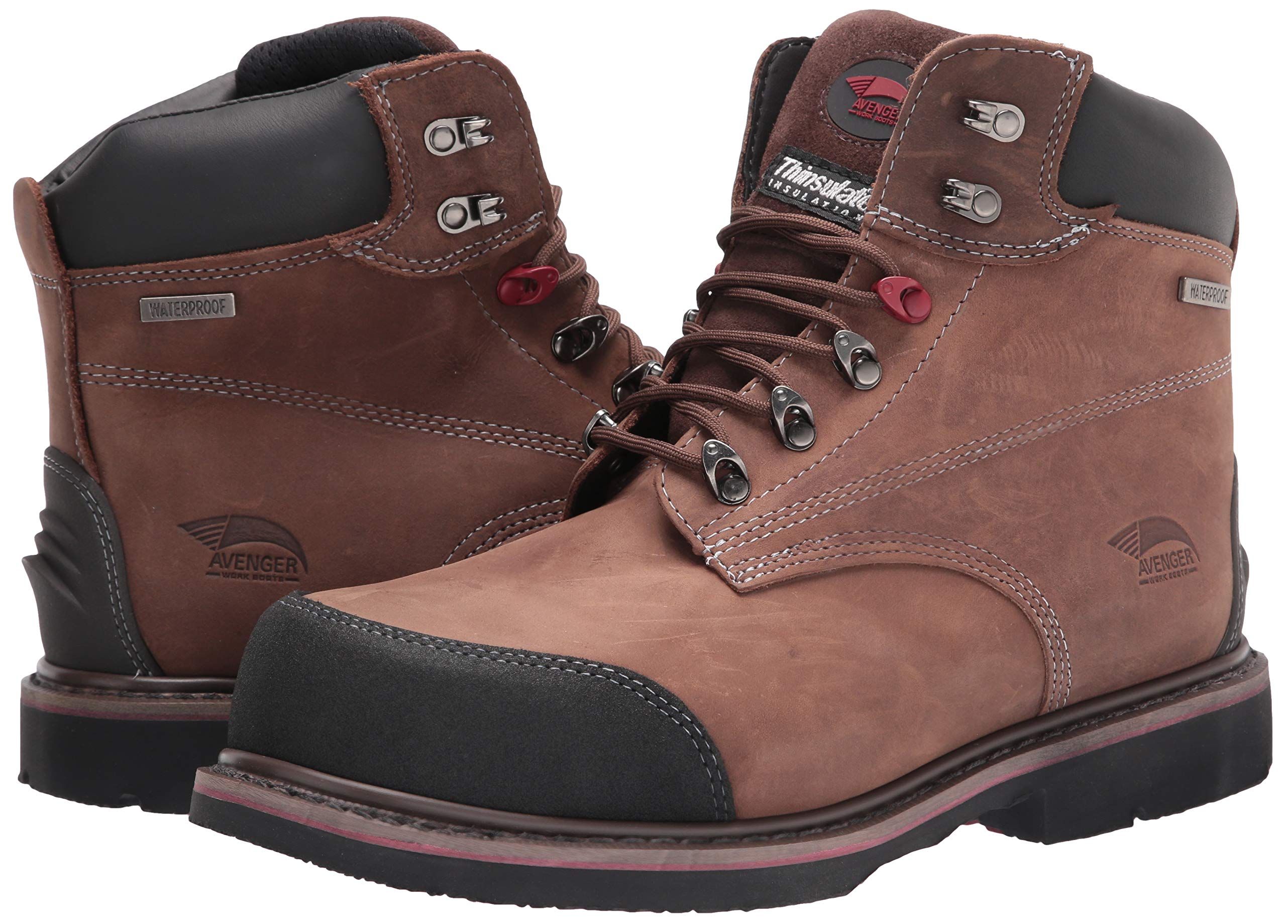 Avenger A7334 Men's Safety Work Boots - Steel Toe, Waterproof, Electrical Hazard Protection - Ideal for Construction, Warehouse & Outdoor Work