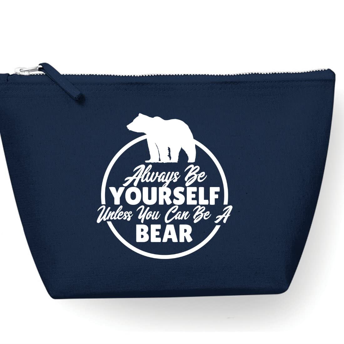 Bear Animal Print Makeup Bag - Cute Cosmetic Pouch for Travel & Daily Use | Unique Statement Accessory Case