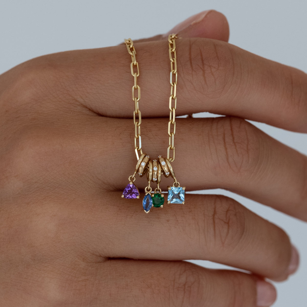 Birthstone Charms Necklace - Personalized Zodiac Jewelry for Women | Perfect Gift for Birthday, Anniversary & Mother's Day | Everyday Wear & Special Occasions