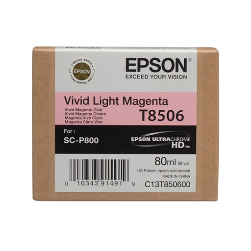 Epson SureColor P800 Vivid Light Magenta Ink Cartridge 80ml (T85060N) - High-Quality Replacement Ink for Photo Printing, Art Reproduction & Professional Graphics