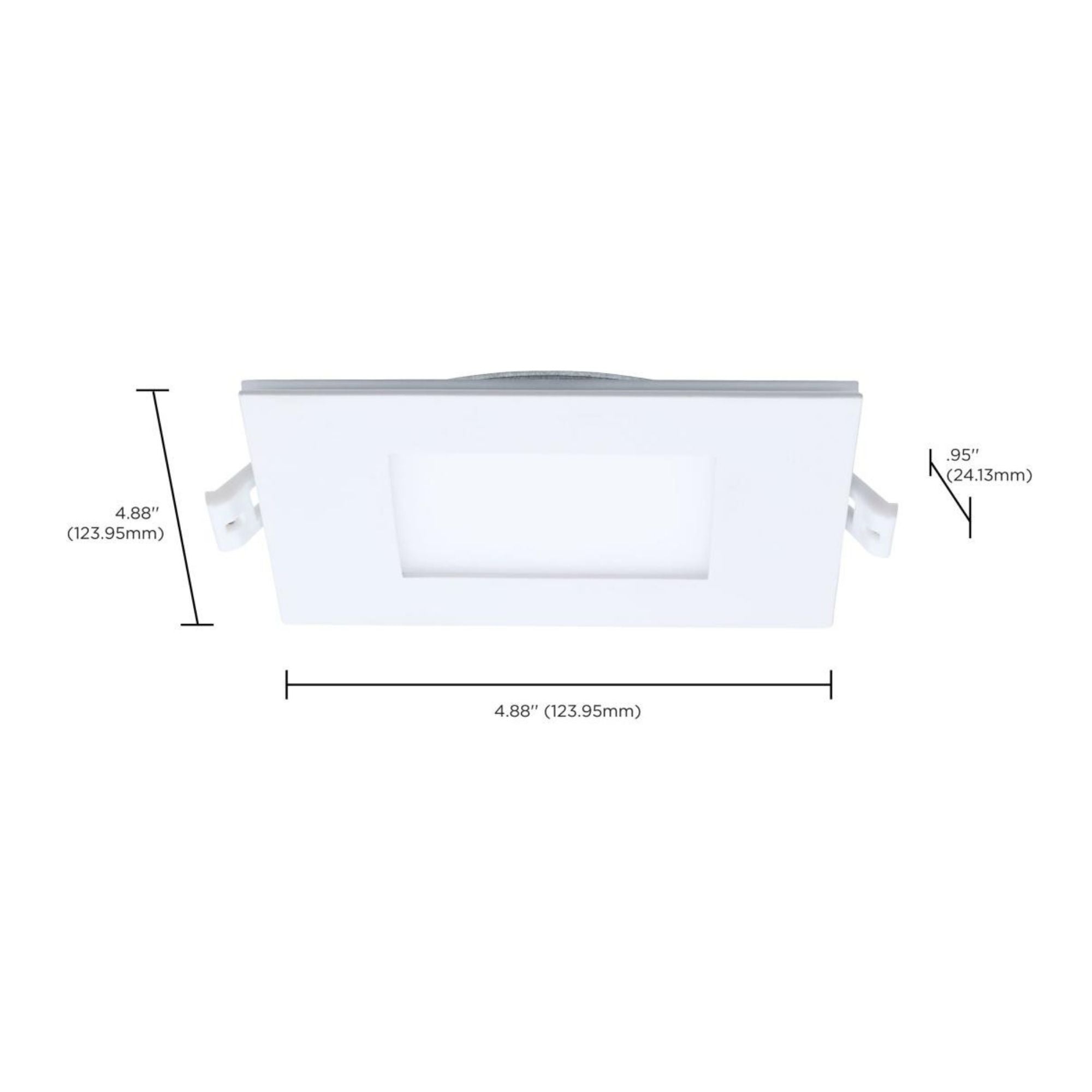 4 Pack LED Downlight with Night Light, 760 Lumens, Dimmable, Selectable Color Temperature (2700K-5000K), White Square Trim - Perfect for Bedroom, Kitchen, and Hallway Lighting