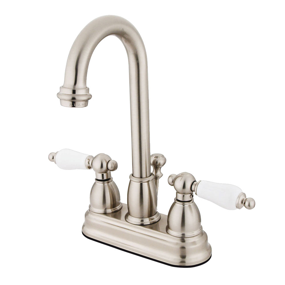 Kingston Brass KB3615PL 4-Inch Centerset Bathroom Faucet - Polished Nickel Finish for Vanity Sink, Perfect for Modern Home & Hotel Renovation