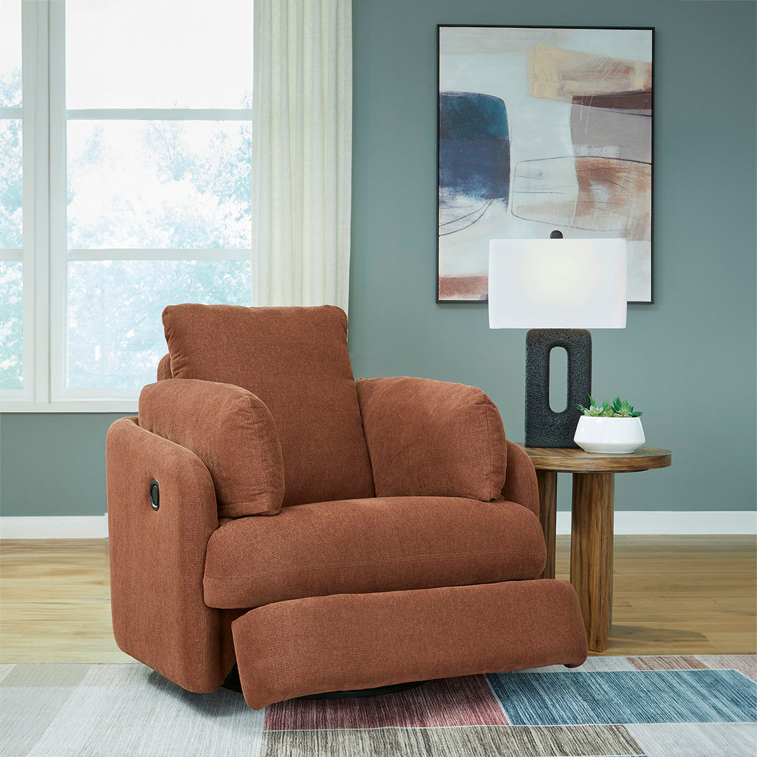 Modmax Swivel Glider Recliner Chair - 360 Degree Rotating Rocker Recliner with Smooth Gliding Motion, Padded Armrests & Lumbar Support - Perfect for Living Room, Nursery, or Home Theater Relaxation