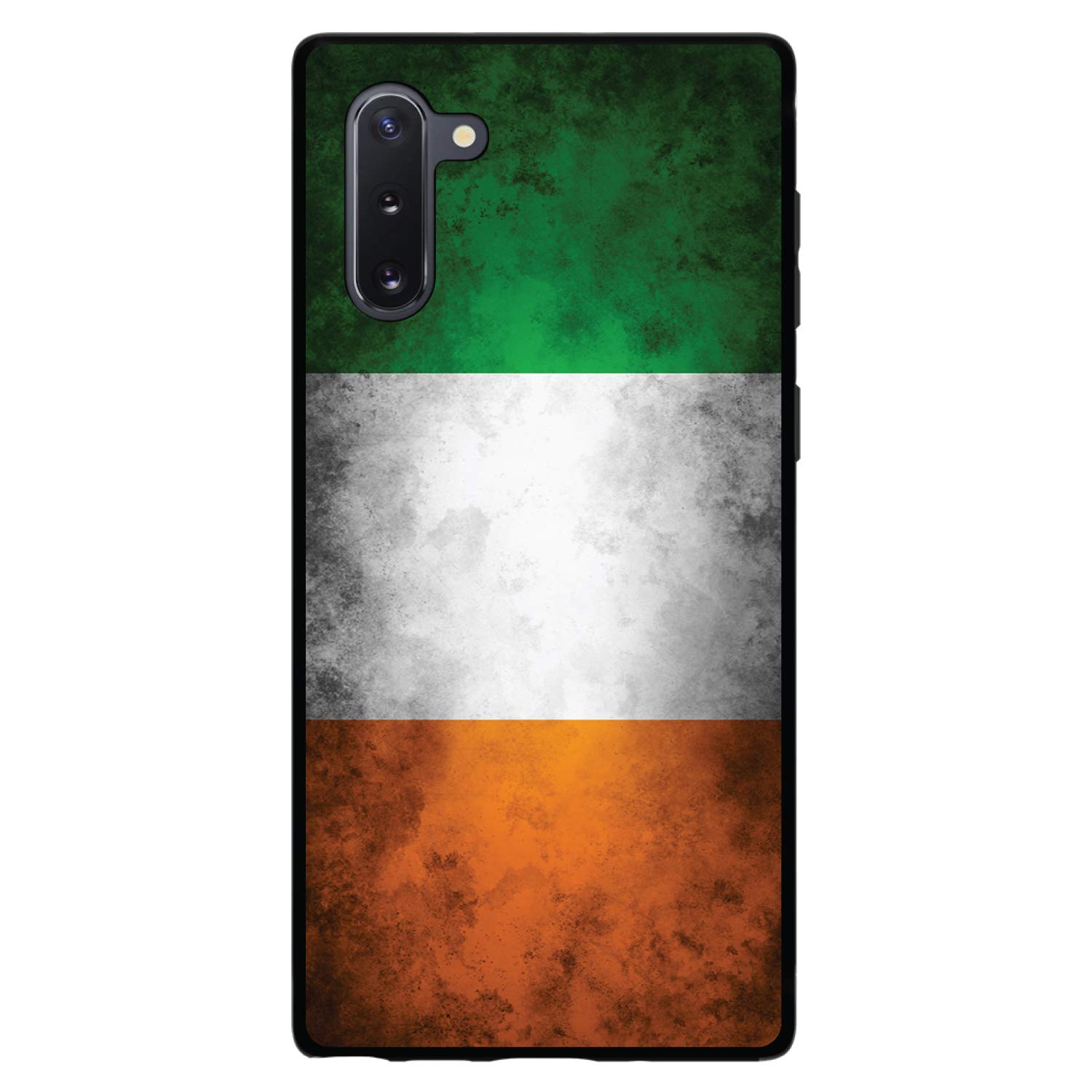 DistinctInk Ultra Slim Hard Plastic Case for Samsung Galaxy Note 10 (6.3 Inch) - Black with Ireland Flag Design - Perfect for Travel, St. Patrick's Day & Irish Pride - Protective Phone Cover for Daily Use