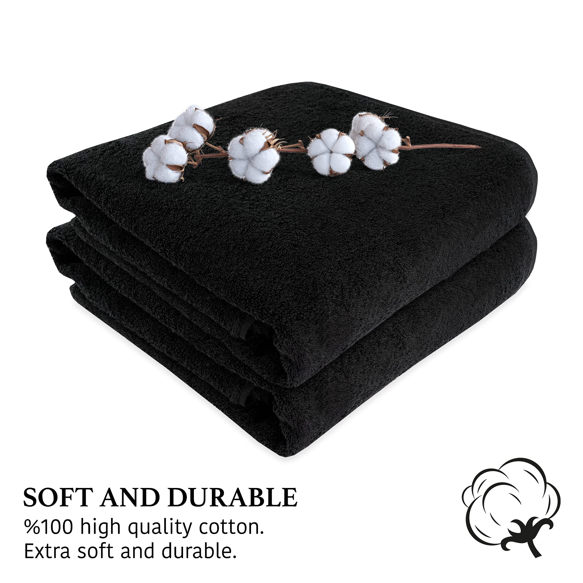 Luxury 100% Cotton Bath Towels Set of 2 - Extra Large 40x80 Inches Hotel Quality Bath Sheets | Ultra Soft & Absorbent | Perfect for Spa, Bathroom & Beach | Solid Color Plush Towels for Luxury Home & Hotel Use