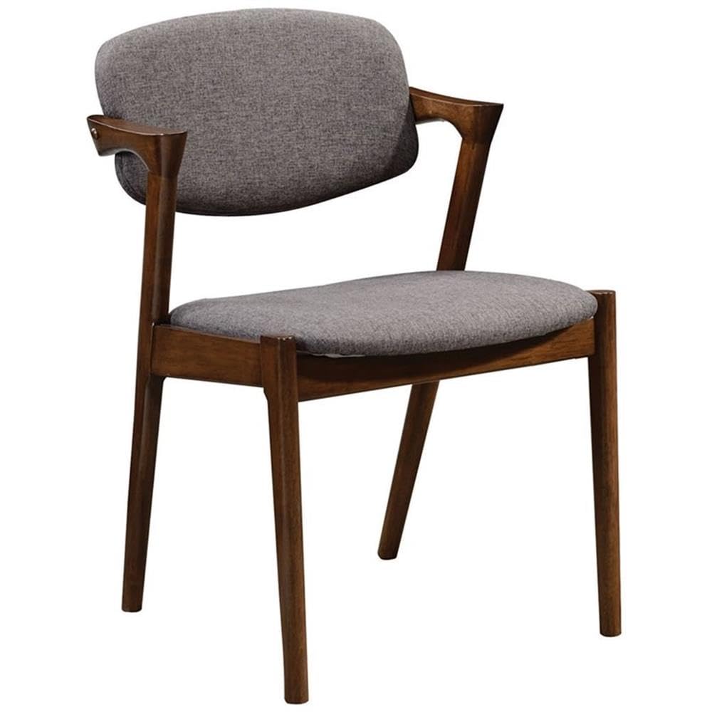 Allora 18 Inch Wooden Dining Chairs Set of 2 - Gray & Dark Walnut Finish Side Chairs for Kitchen, Dining Room, Breakfast Nook - Solid Wood Construction with Comfortable Seat