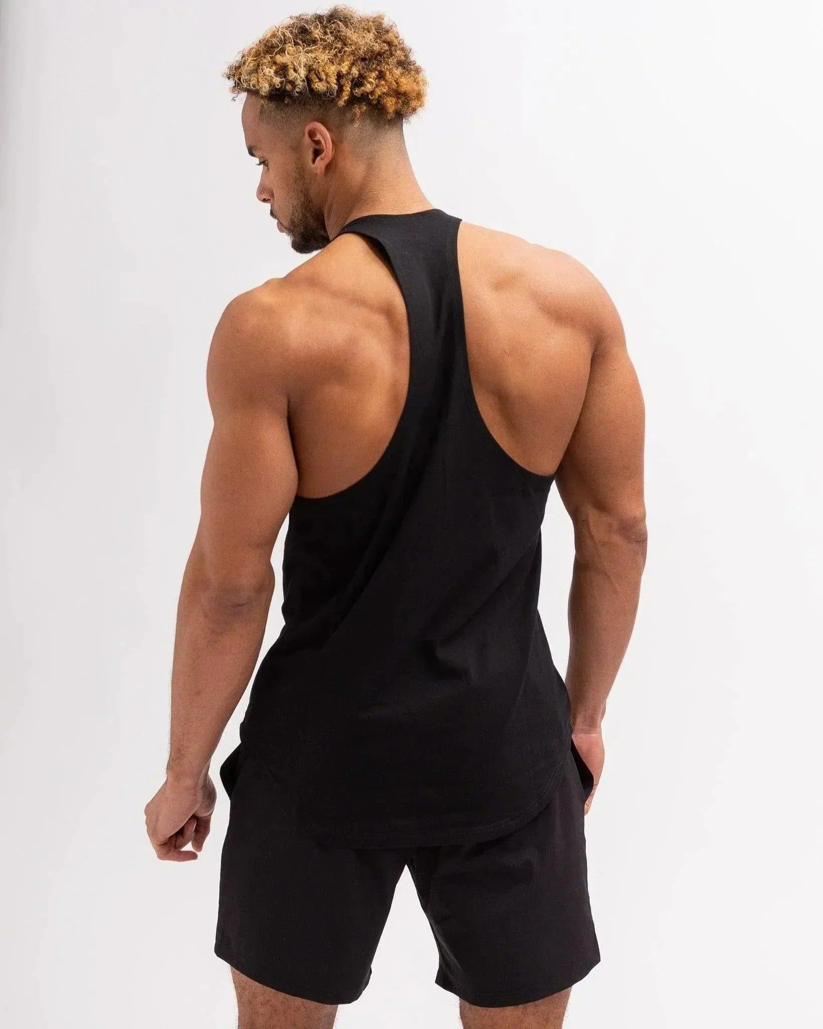 Powerlete Evolve Men's Workout Vest - Black | Lightweight & Breathable for Running, Gym & Outdoor Training