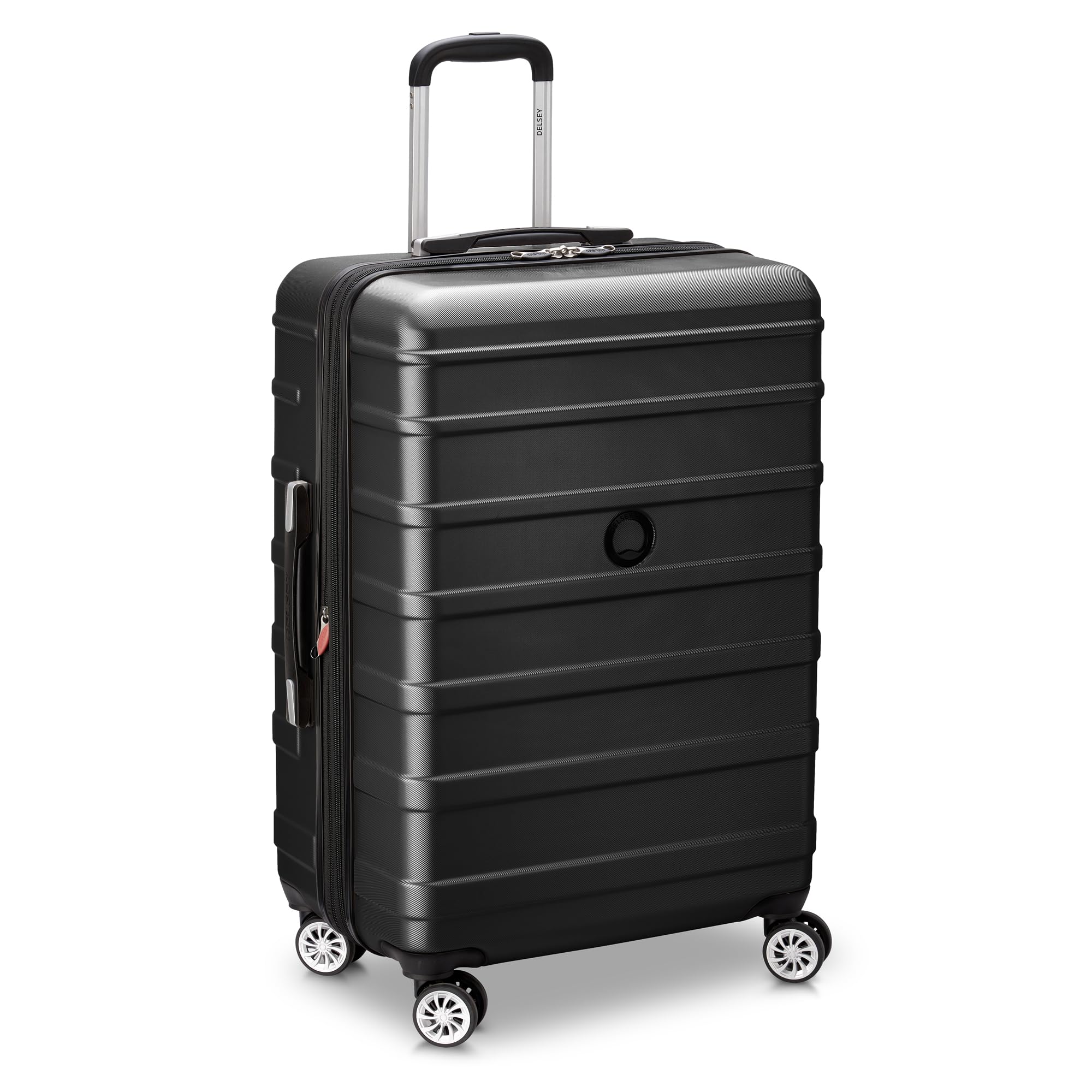 Delsey Paris Margot Hardside Luggage 24-Inch - Expandable Spinner Suitcase with Dual Wheels, Spacious Compartments for Men & Women (Black) - Perfect for Air Travel, Business Trips & Vacation Packing