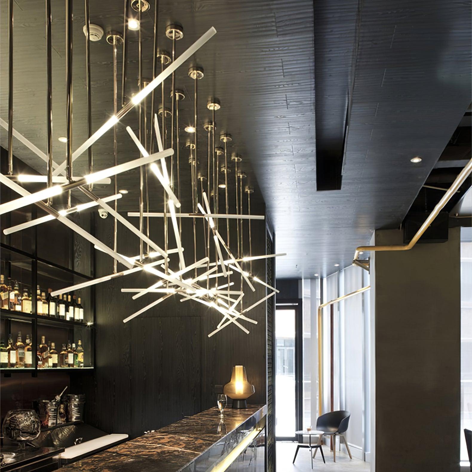 Hash Linear Suspension Light Fixture - Modern Linear LED Pendant Lighting for Kitchen Island, Dining Room & Office | Dimmable Hanging Light with Adjustable Height
