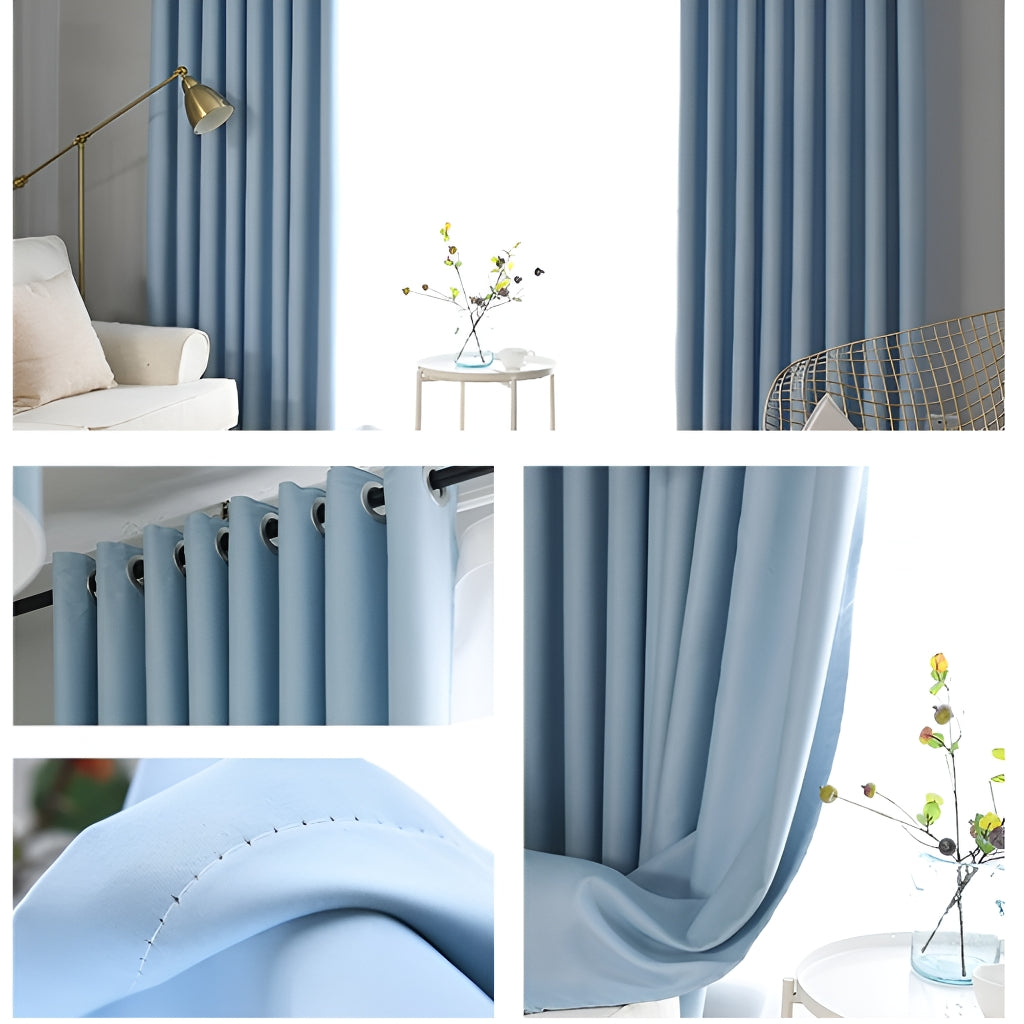 Jaliyah Solid Blackout Curtains for Bedroom - Custom Room Darkening Window Drapes for Better Sleep & Privacy - Thermal Insulated Noise Reducing Curtain Panels for Living Room, Nursery & Home Theater