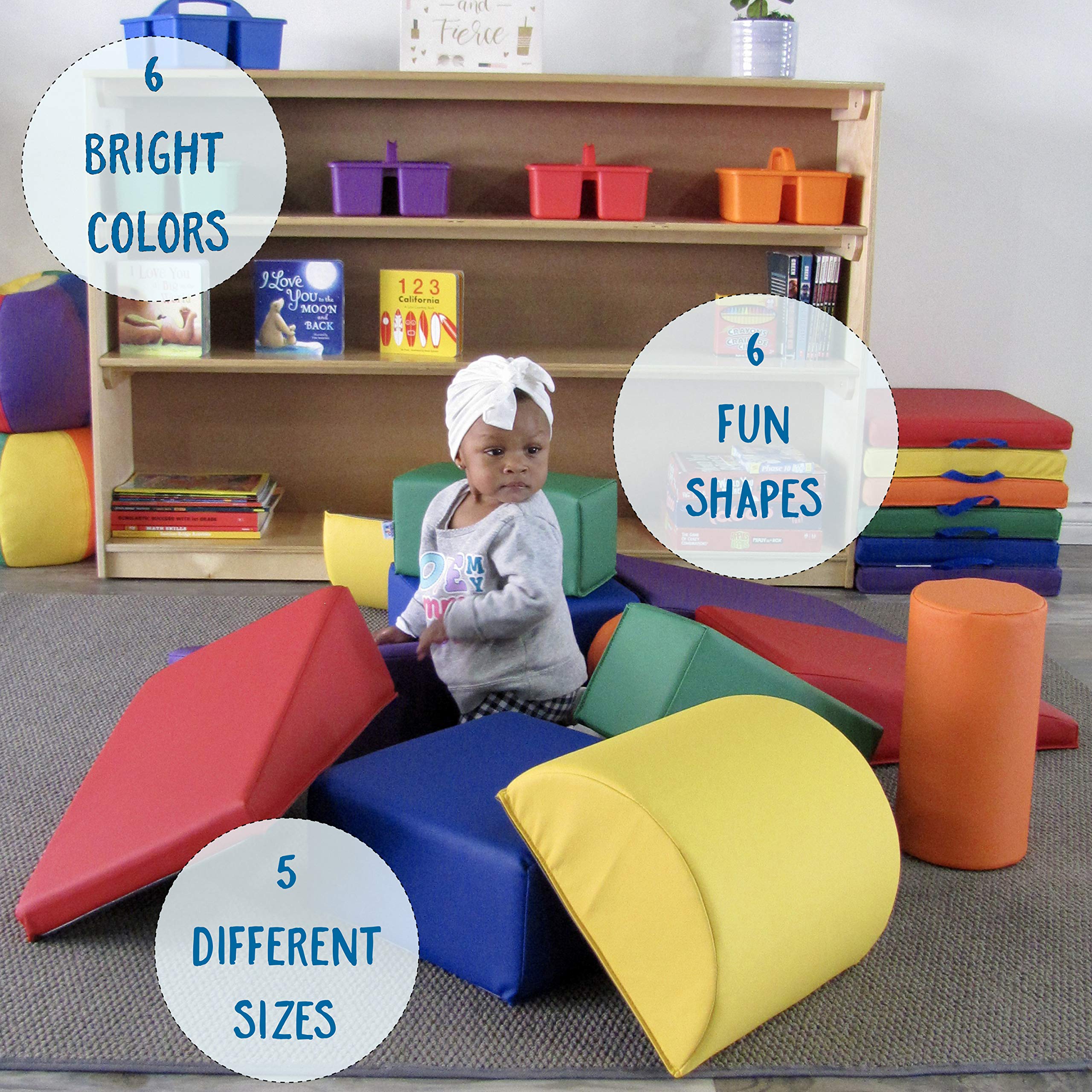 SoftScape Toddler Builder Set - 12-Piece Colorful Soft Foam Building Blocks for Infants & Kids | Safe Playtime Toys for Early Learning & Creative Development | Perfect for Daycare, Preschool & Home Playrooms