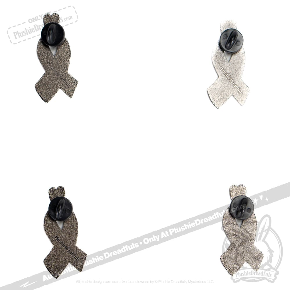 Plushie Dreadfuls Bunny Awareness Ribbon Enamel Pin - Cute Collectible Badge for Mental Health Support, Backpacks & Jackets