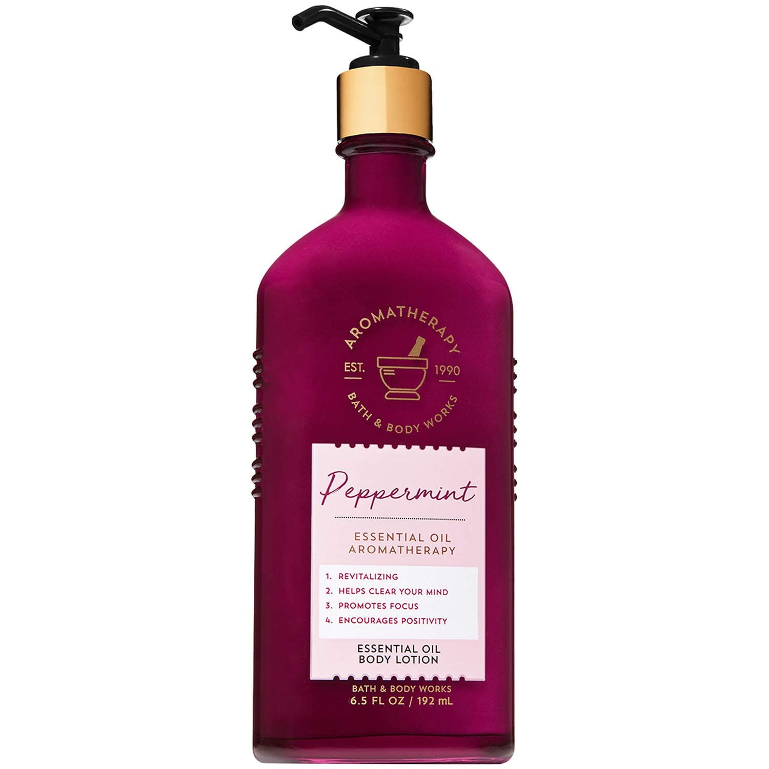 Bath & Body Works Aromatherapy Peppermint Essential Oil Body Lotion - 6.5 fl oz Moisturizing & Relaxing - Perfect for Stress Relief, Massage & Daily Skincare Routine