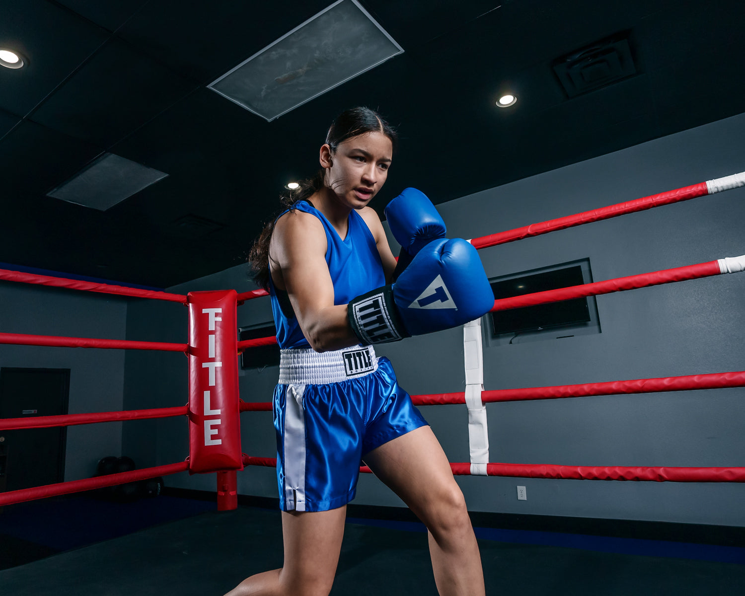 TITLE Boxing Professional Women’s Satin Striped Boxing Shorts - High Performance Training & Competition Apparel for Female Boxers