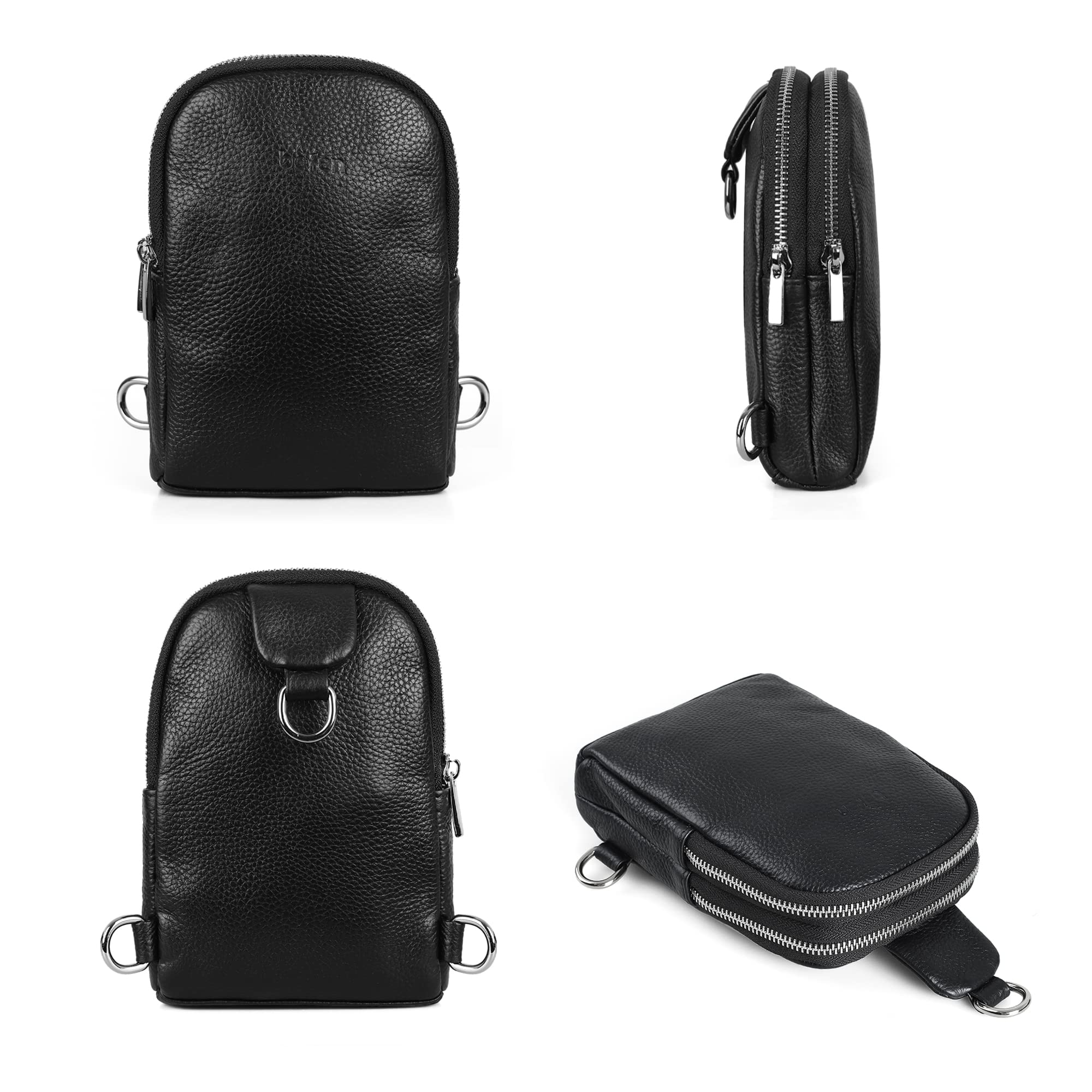 Befen Genuine Leather Small Sling Bag for Women - Crossbody Fanny Pack Purse with Adjustable Strap, Perfect Gift for Teen Girls & Travel, Gym, Hiking, and Daily Use