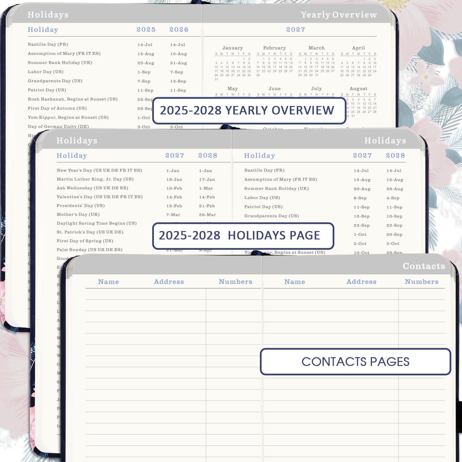 2025-2028 Monthly Pocket Planner Calendar - 3 Year Planner from July 2025 to June 2028 | 6.3