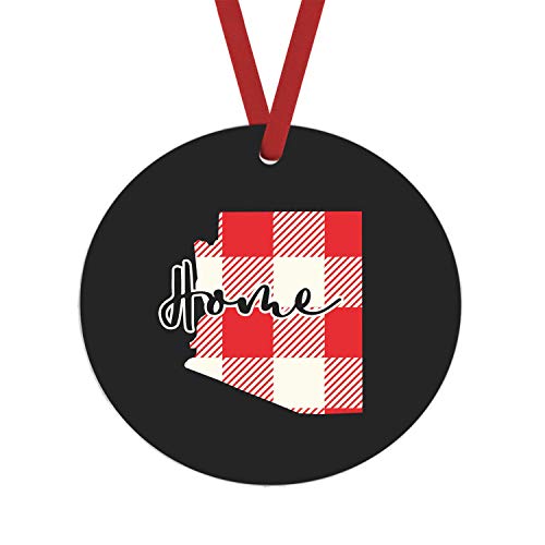 Authentic Arizona Red Plaid Home Ornament - Rustic Western Decor for Christmas Tree, Fireplace Mantel & Cabin Wall Decor