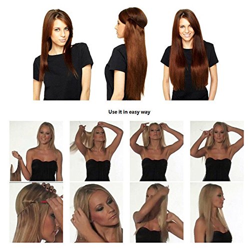 Remeehi Straight Invisible Wire Micro Hair Extensions - 100% Remy Human Hair, 20 Inches, 80g, #1B Natural Black - Perfect for Daily Wear, Parties & Special Occasions