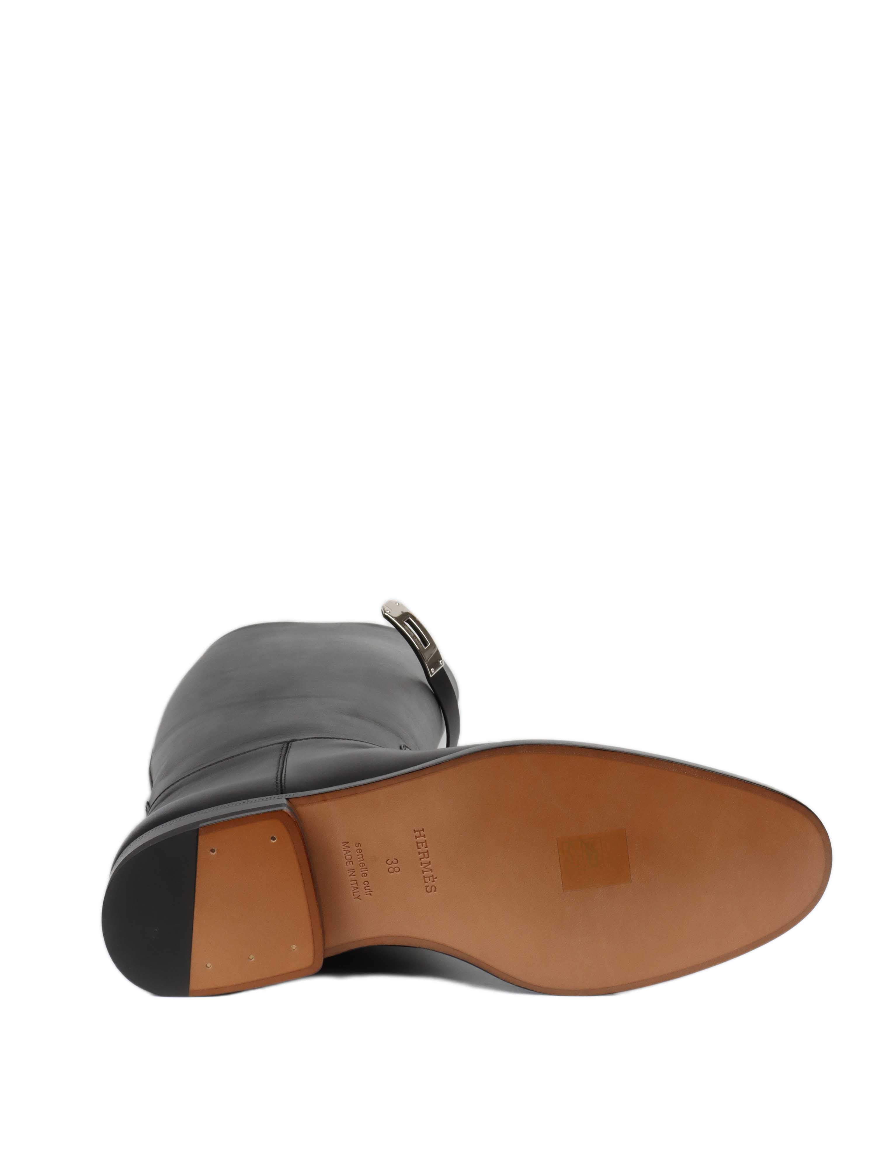 Hermes Black Jumping Boots with Palladium Hardware - Luxury Equestrian Riding Boots for Women | Perfect for Horseback Riding, Fashion & Outdoor Activities