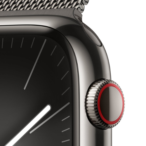 Apple Watch Series 9 45mm GPS + Cellular Smartwatch - Graphite Stainless Steel Case with Fitness Tracking & Heart Rate Monitor | Perfect for Workouts, Running & Everyday Use