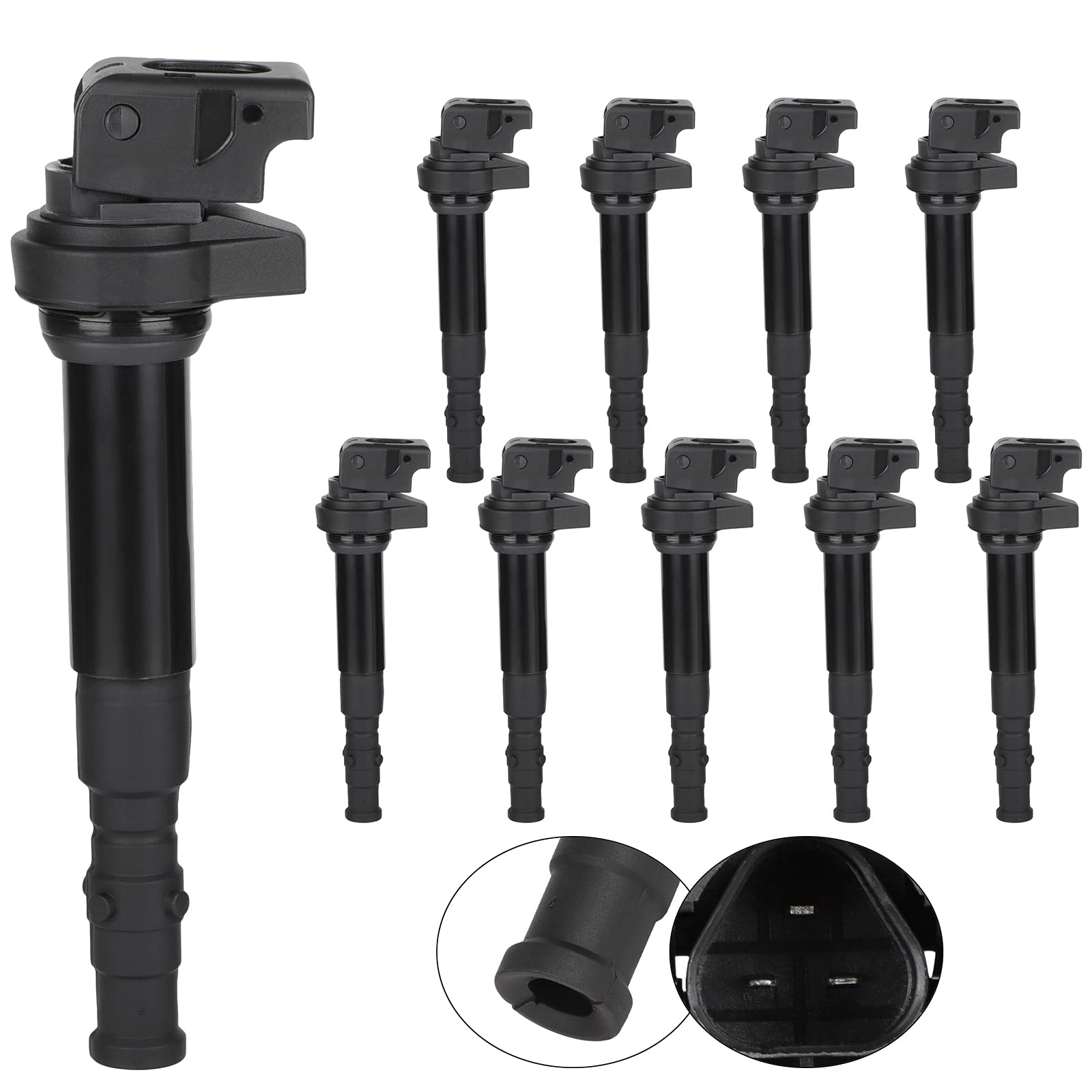 ROADFAR 10-Pack Ignition Coils Compatible with BMW M6 5.0L 2006-2010 - Direct OE Replacement UF572 - High Performance Engine Ignition System Parts for Smooth Acceleration & Fuel Efficiency
