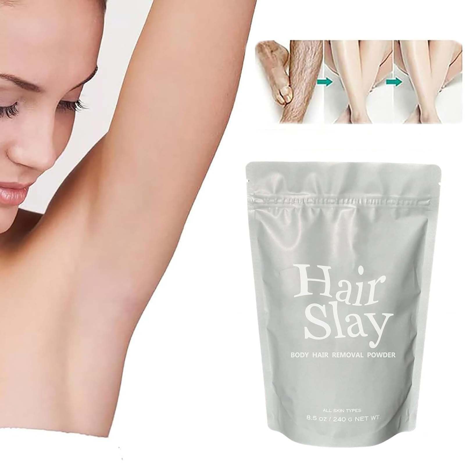 Hairslayer Body Hair Removal Powder Kit - Painless & Effective Hair Removal for Women & Men | Smooth Skin Care Solution | Perfect for Bikini, Legs, Arms & Underarms