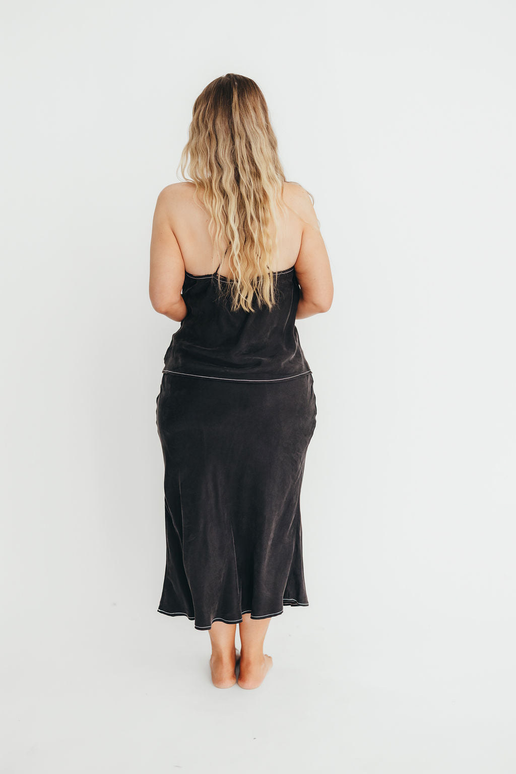 Romana Black Cami Top and Skirt Set - Women's Lace Trim Sleepwear & Lounge Outfit for Nightwear, Home Relaxing, and Vacation