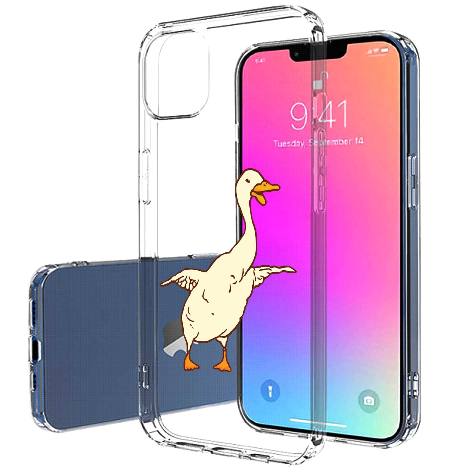 Ultra Slim TPU Case for Apple iPhone 13 Pro Max - Lightweight Flexible Soft Gel Cover with Cute Ducky Print | Anti-Scratch Protection | Made in USA | Perfect for Everyday Use, Office & Travel Protection