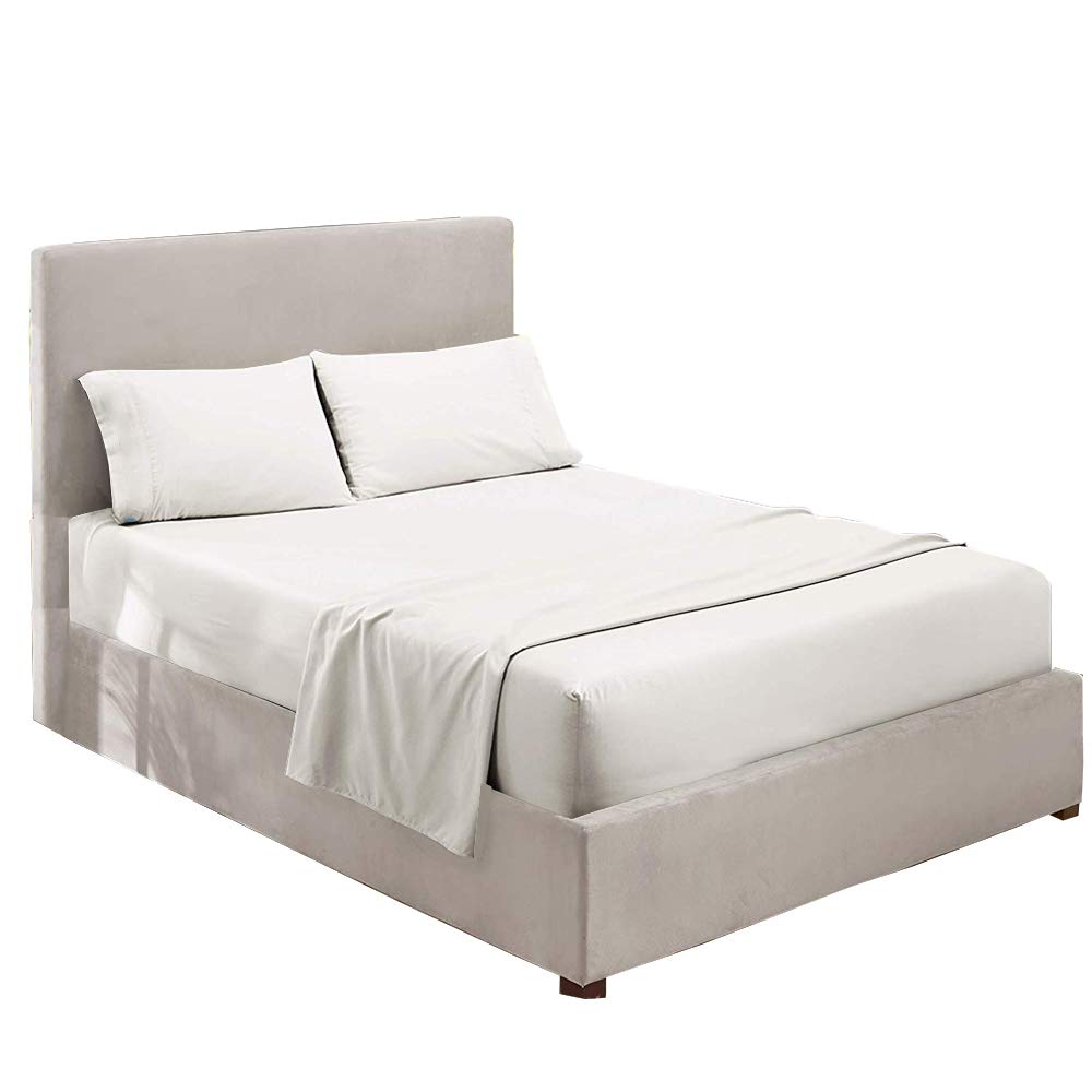 400 Thread Count 100% Cotton Sheets - Full Size 4-Piece Luxury Bed Sheet Set | Long-Staple Combed Cotton, Breathable & Silky Sateen Weave | Fits 16