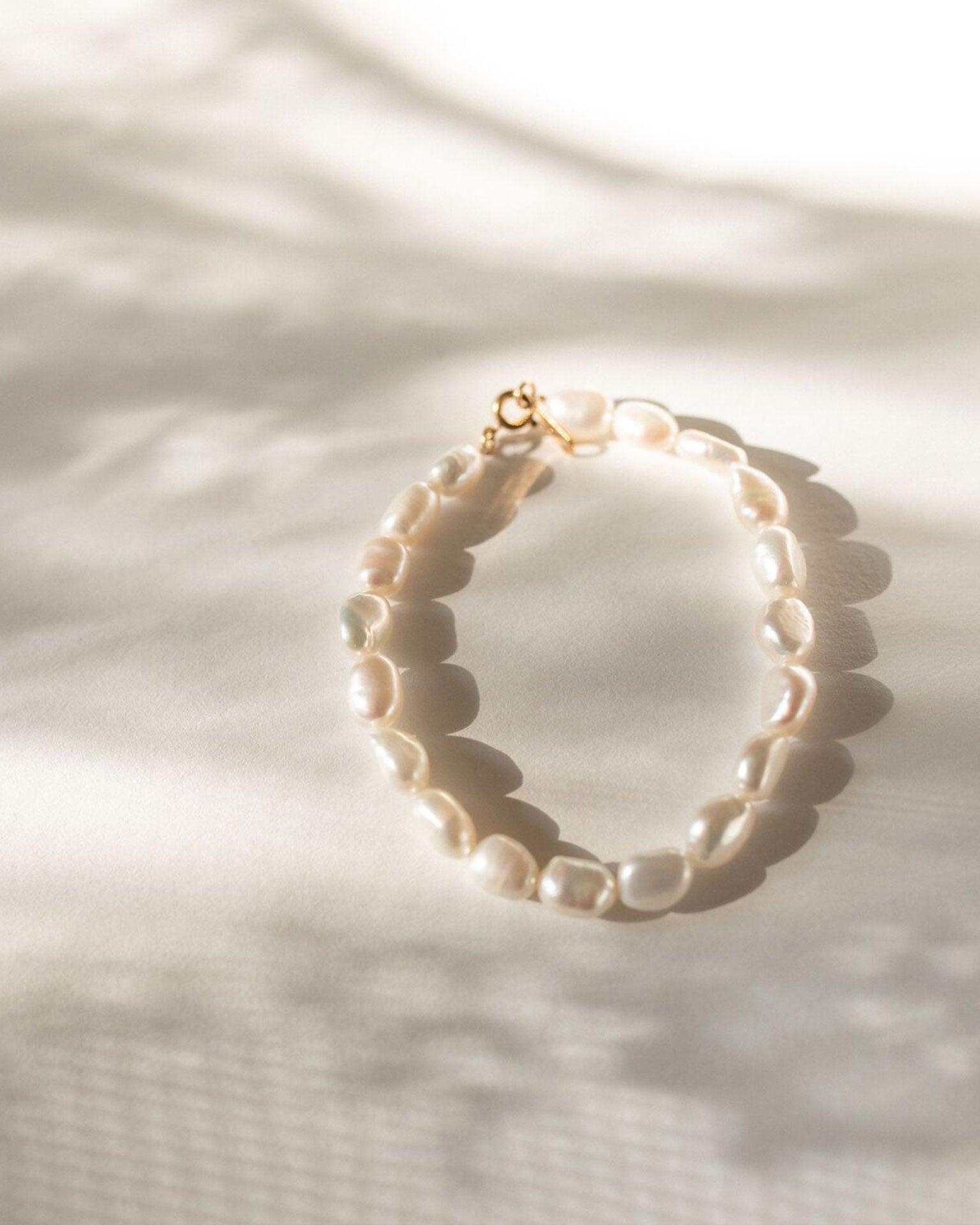 Elegant Baroque Pearl Bracelet for Women - Natural Freshwater Pearls, Adjustable Clasp - Perfect for Weddings, Parties & Special Occasions