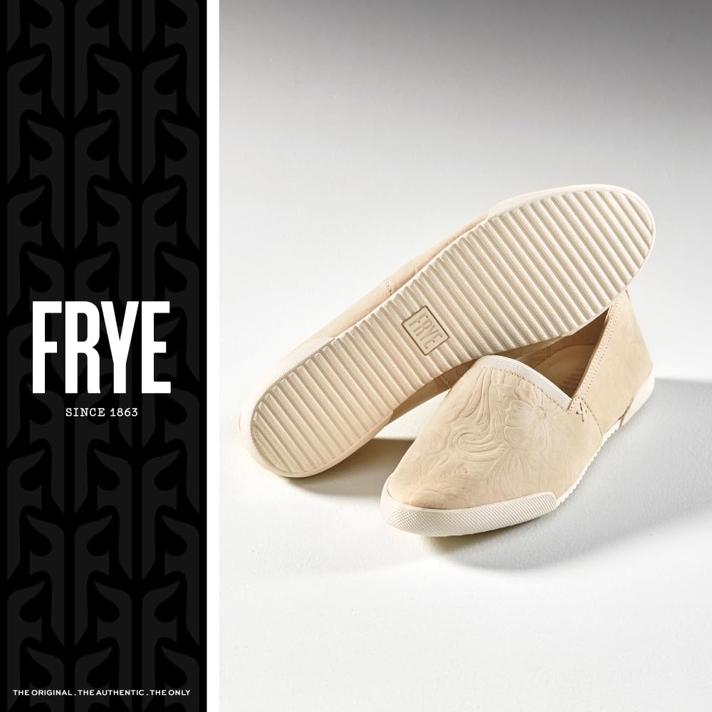 Frye Melanie Slip On Shoes for Women - Premium Leather Loafers with White Rubber Toe Bumpers & Comfortable Removable Footbeds | 1 ¼” Outsole | Perfect for Office, Travel & Casual Wear