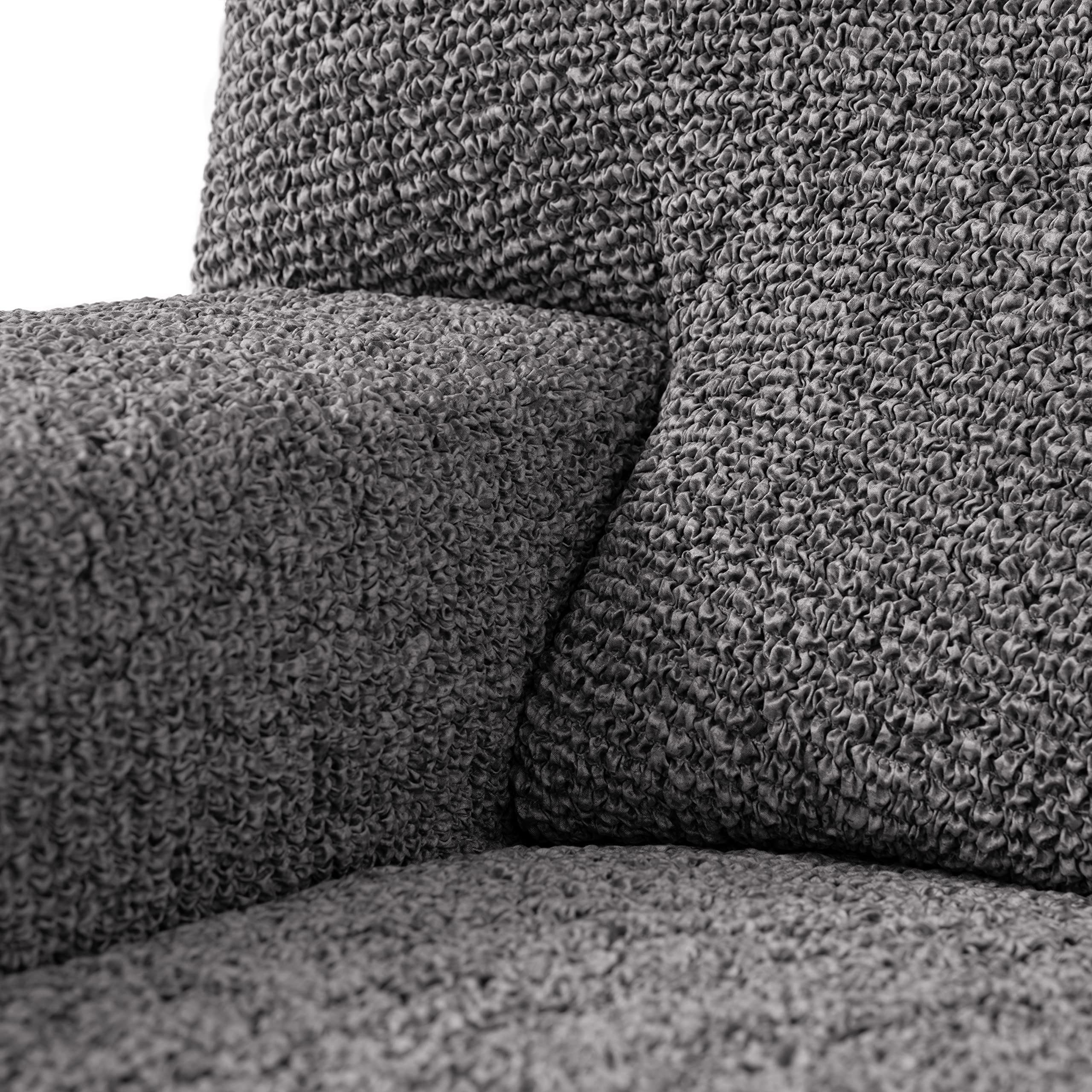 PAULATO BY GA.I.CO. Extra Large L-Shaped Corner Sectional Sofa Cover - Washable Microfiber Slipcover with Form Fit Protection - Printed Vittoria Grey 1-Piece Couch Protector | Perfect for Living Room, Family Room & Home Theater Furniture Protection
