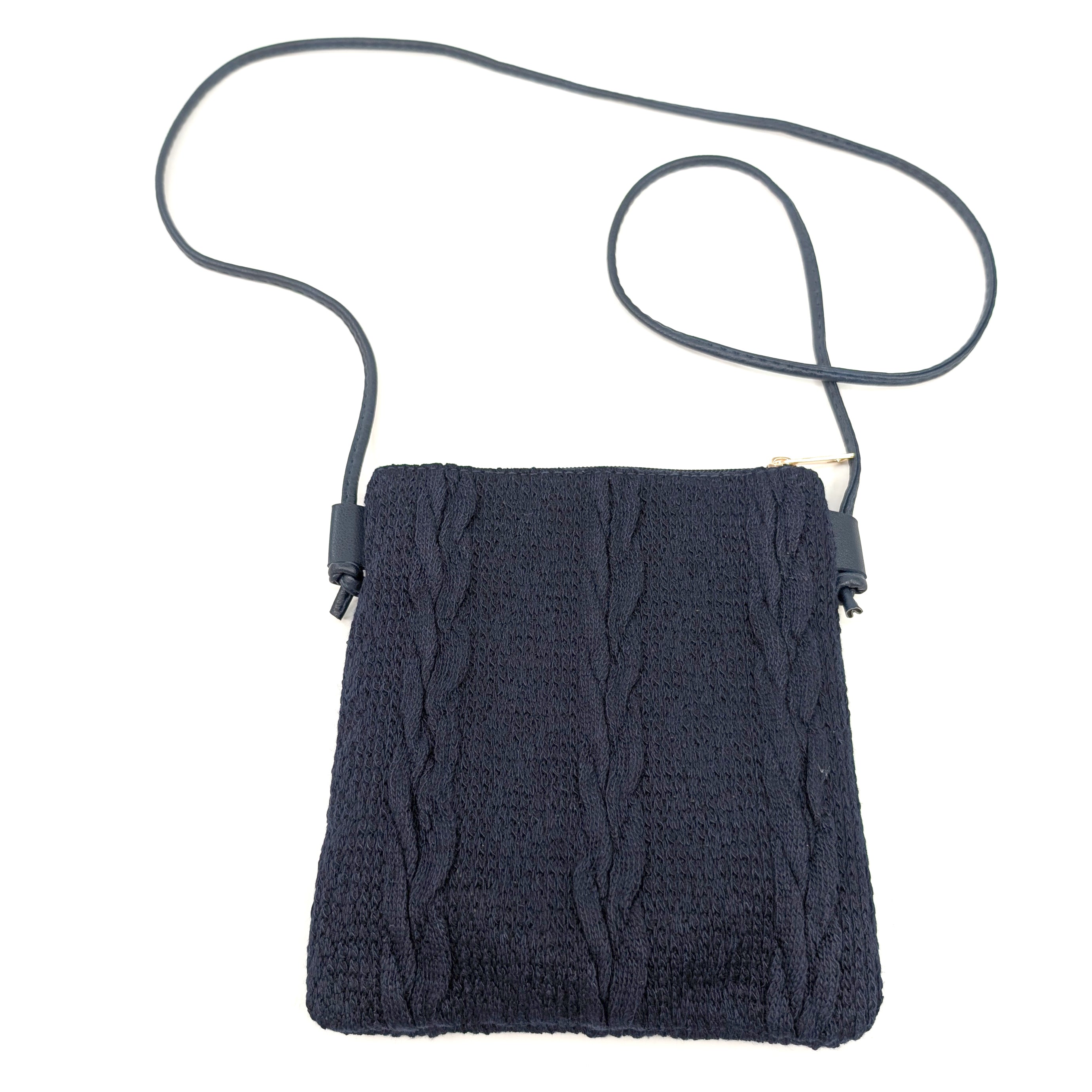 Stylish Navy Blue Knitted Crossbody Bag for Women - Lightweight & Trendy Handbag for Daily Use, Travel, and Shopping