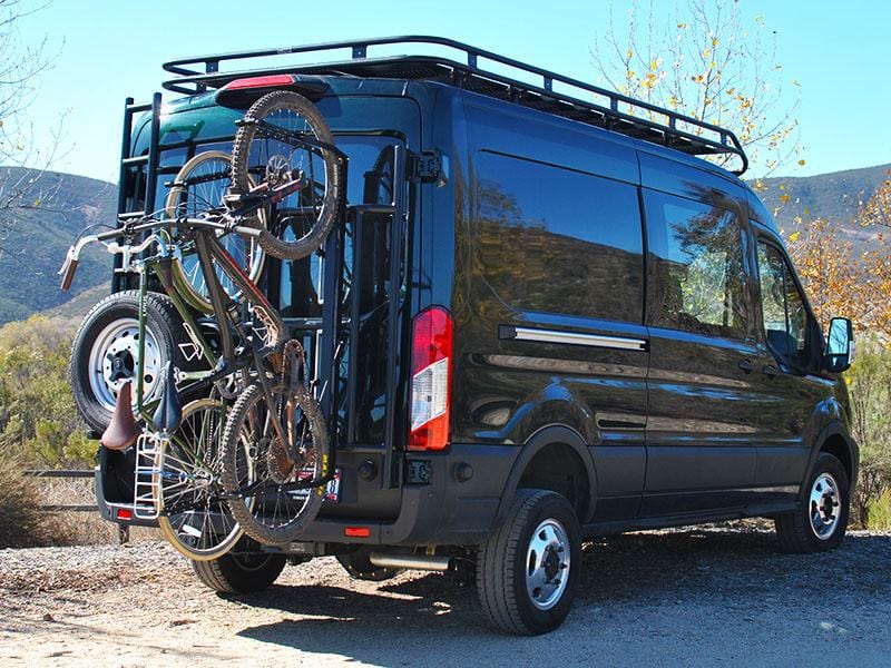 Aluminess Heavy Duty Bike Rack for Ford Transit - Rear Door Mounted 2-Bike Carrier - Perfect for Camping, Road Trips & Outdoor Adventures