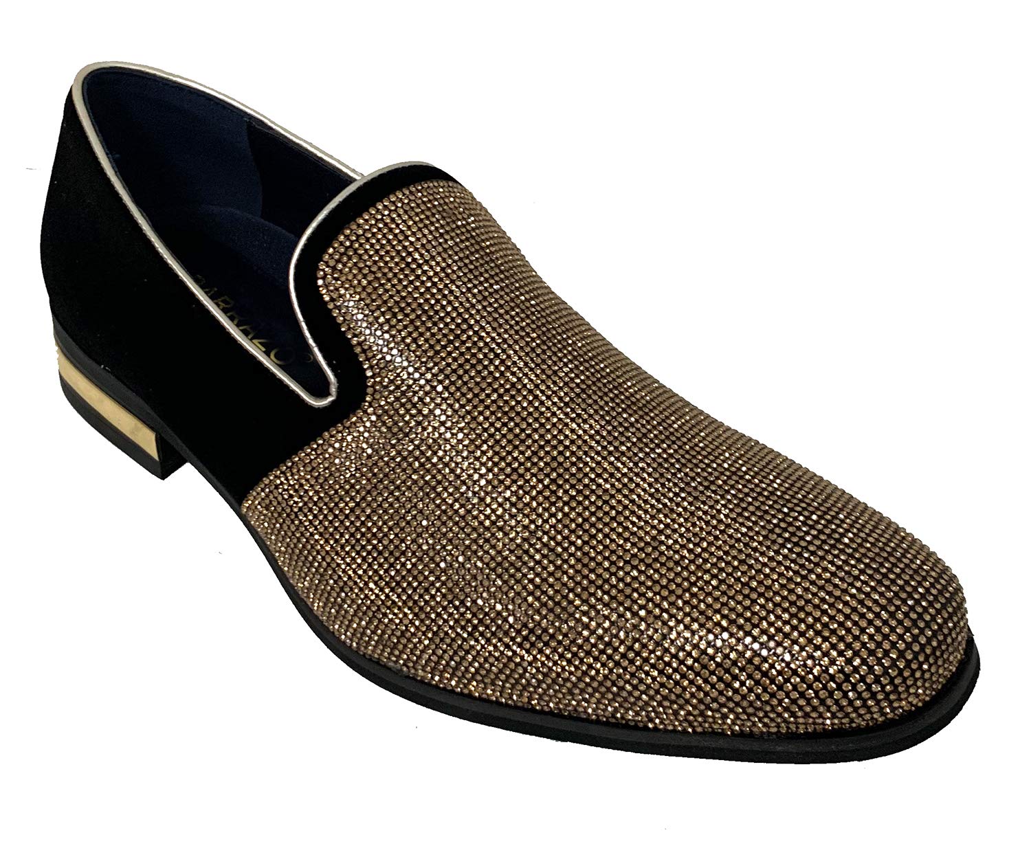 Sparkly Men's Dress Loafers with Rhinestones - Elegant Tuxedo Slip-On Shoes for Formal Events, Weddings & Stage Performances