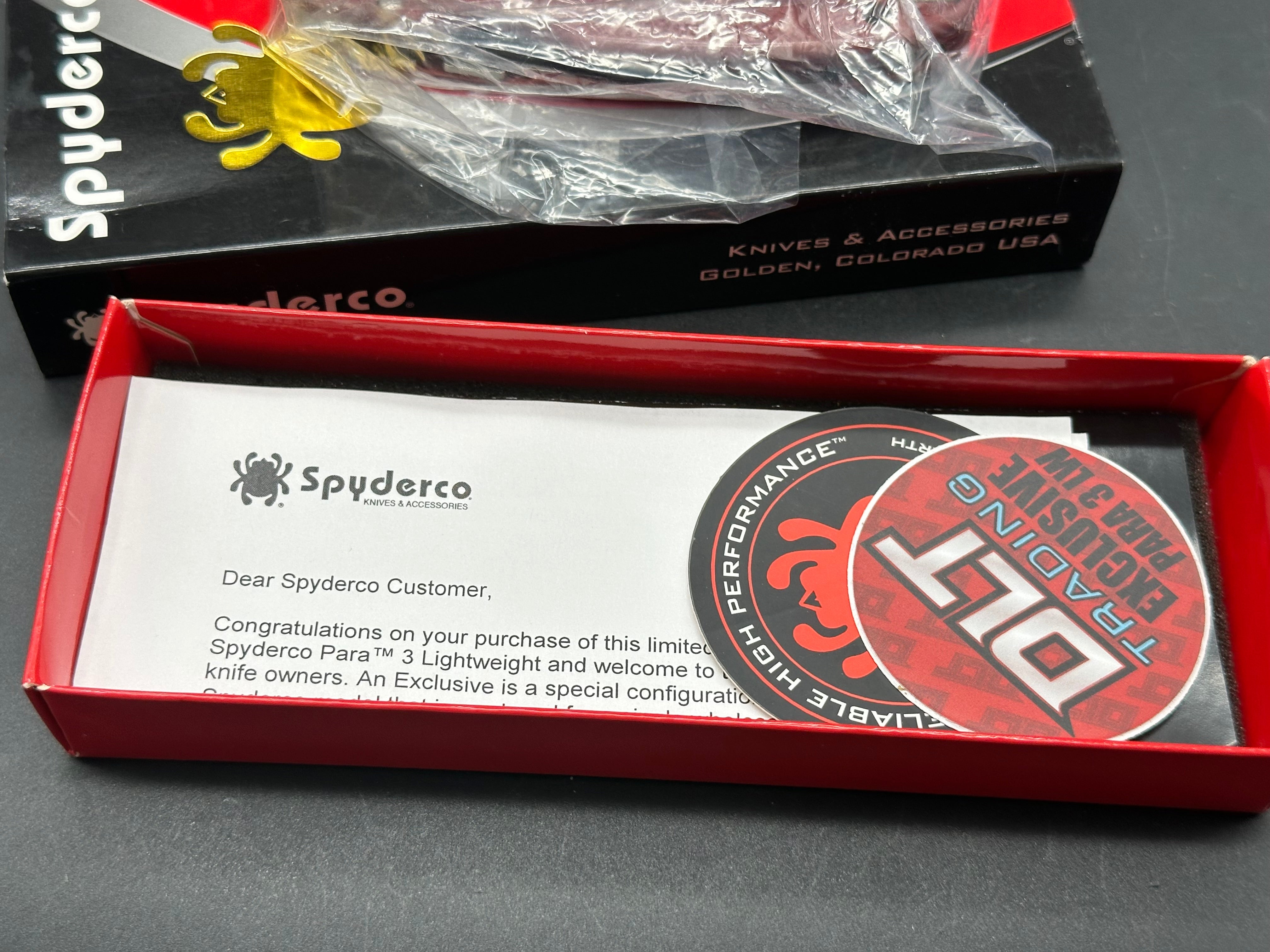 Spyderco Para 3 Lightweight Knife - DLT Exclusive Edition with 2.93