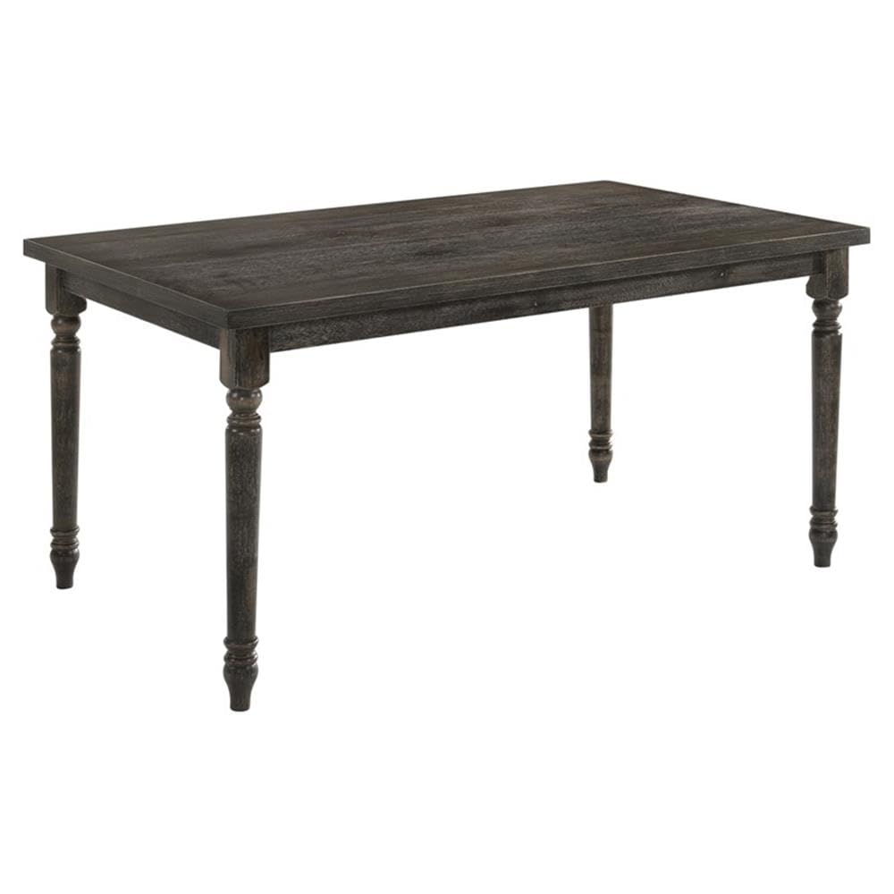 Acme Claudia II Rectangular Wood Dining Table with Turned Legs in Weathered Gray - Perfect for Farmhouse, Rustic & Modern Dining Rooms